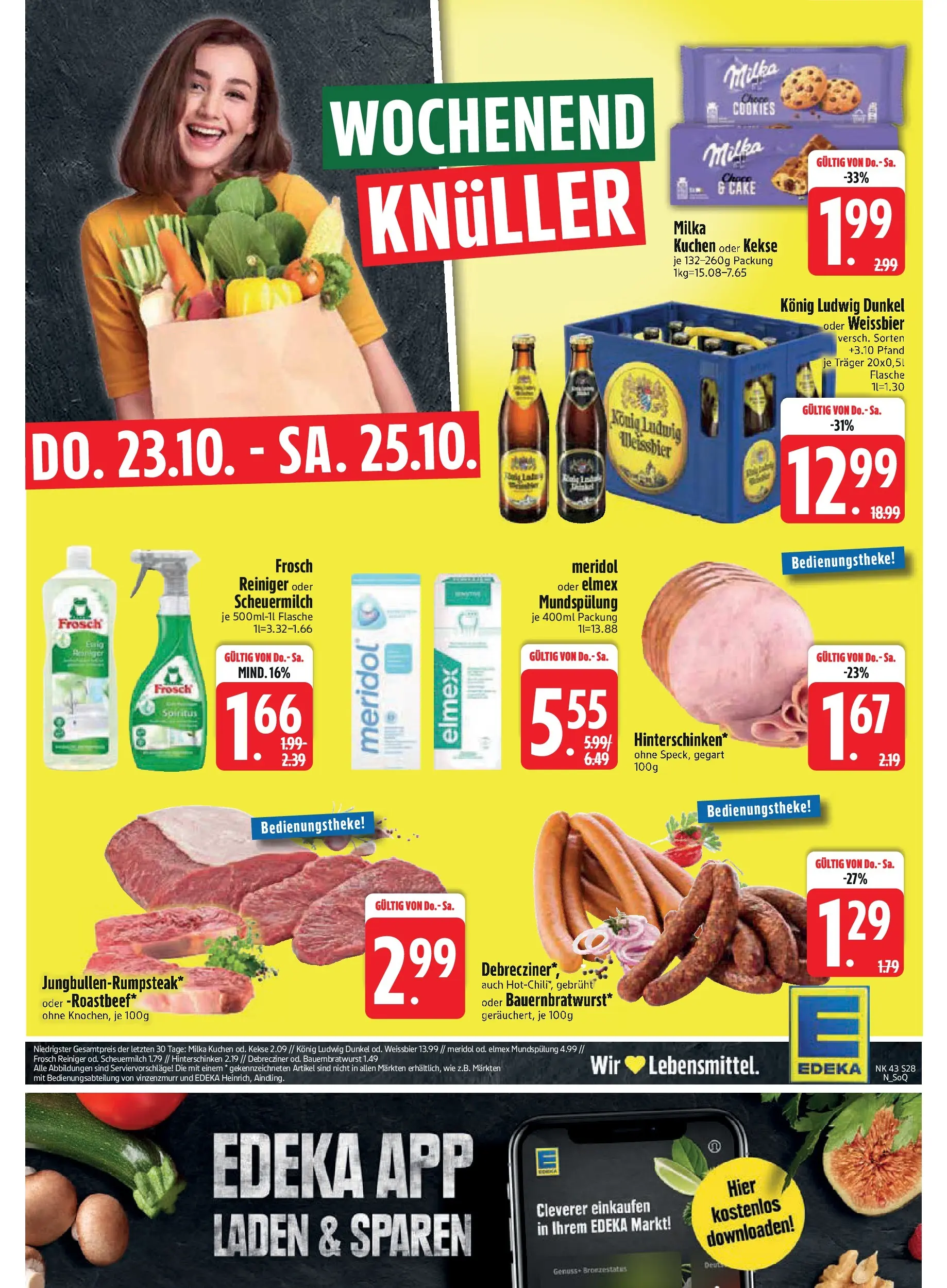 Edeka prospekt Asbach-Bäumenheim	 (ab 19.10.2025) » Angebote Online | Seite: 28 | Produkte: Weißbier, Milka, Kuchen, Kekse