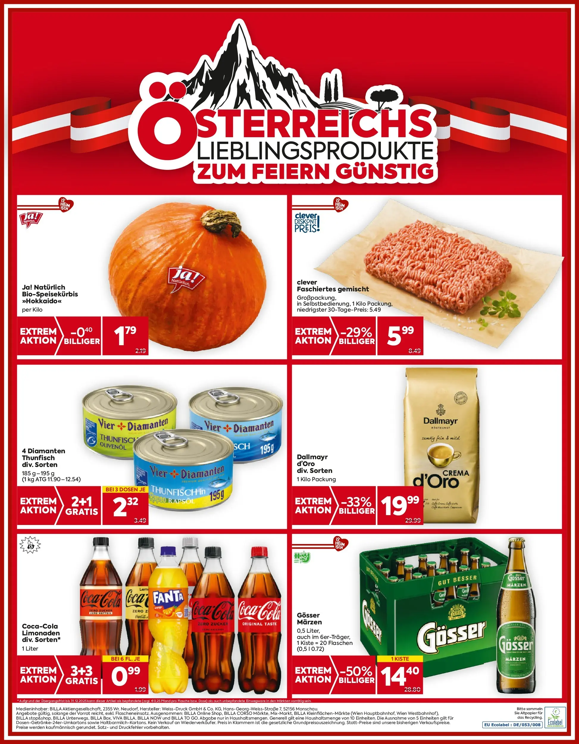 Billa - BILLA: Flugblatt gültig bei BILLA & BILLA PLUS ab 22.10.2025 - Angebote, Prospekt | Seite: 20 | Produkte: Zucker