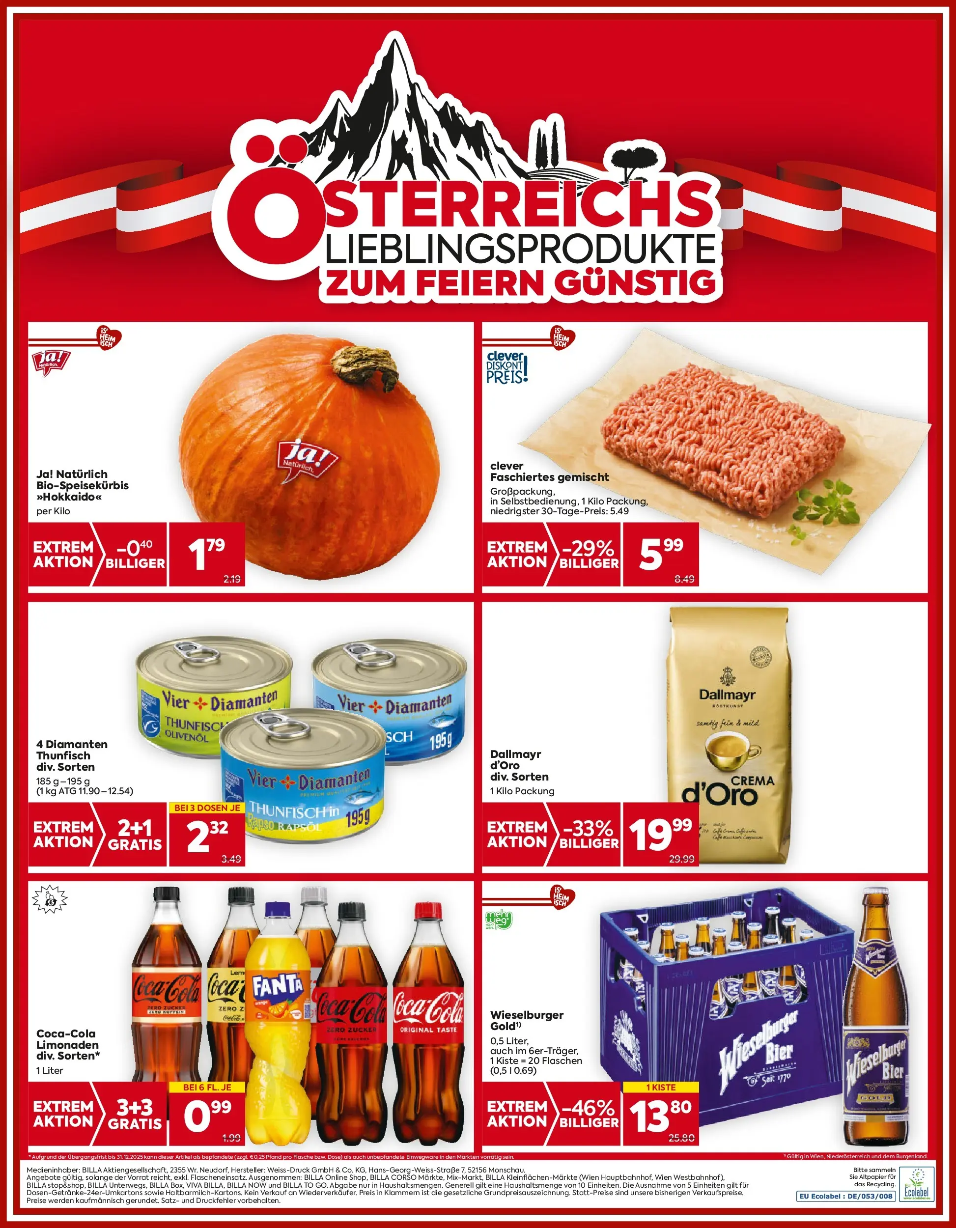 Billa - BILLA: Flugblatt gültig bei BILLA & BILLA PLUS ab 22.10.2025 - Angebote, Prospekt | Seite: 20 | Produkte: Zucker, Bier