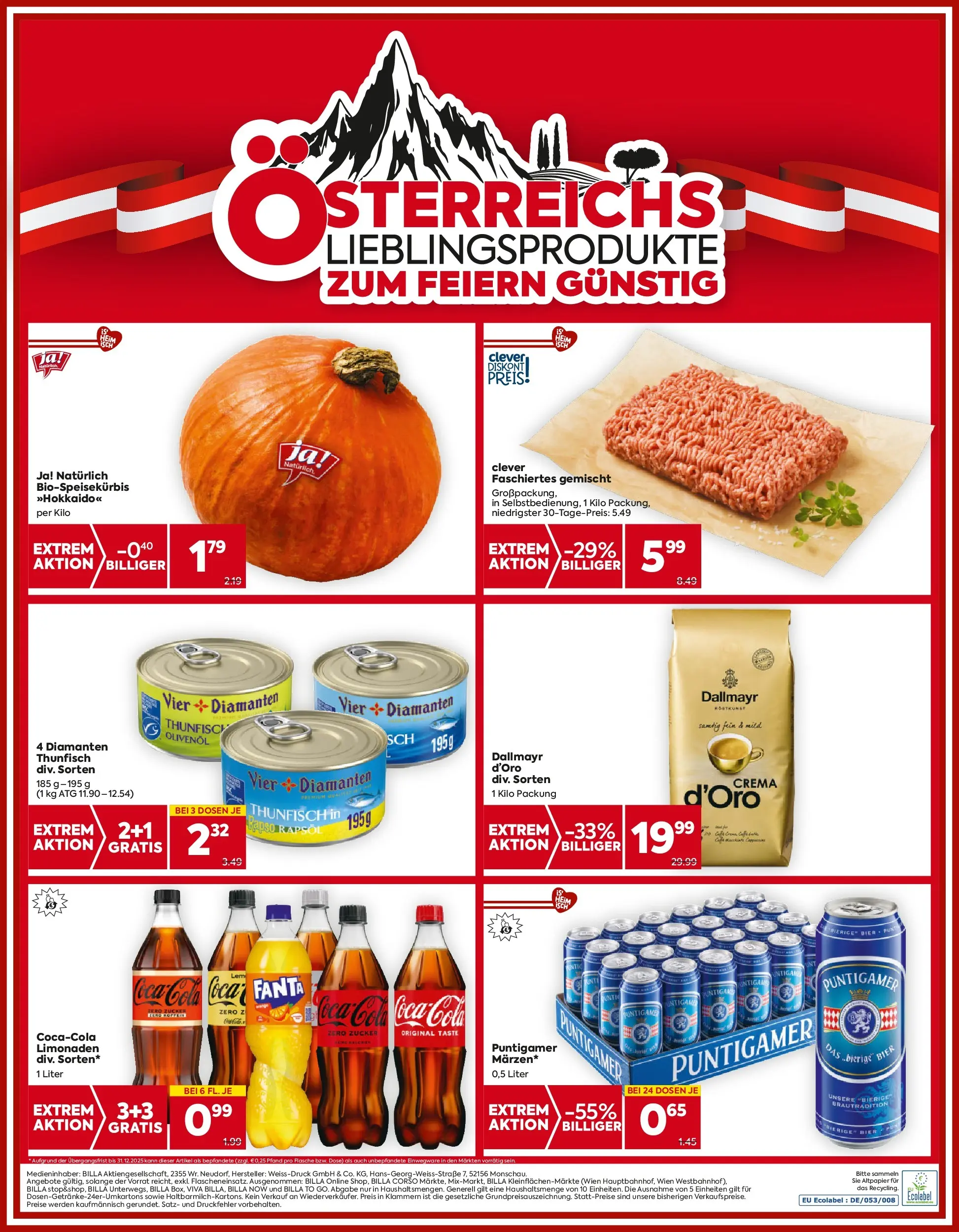Billa - BILLA: Flugblatt gültig bei BILLA & BILLA PLUS ab 22.10.2025 - Angebote, Prospekt | Seite: 20 | Produkte: Zucker, Bier
