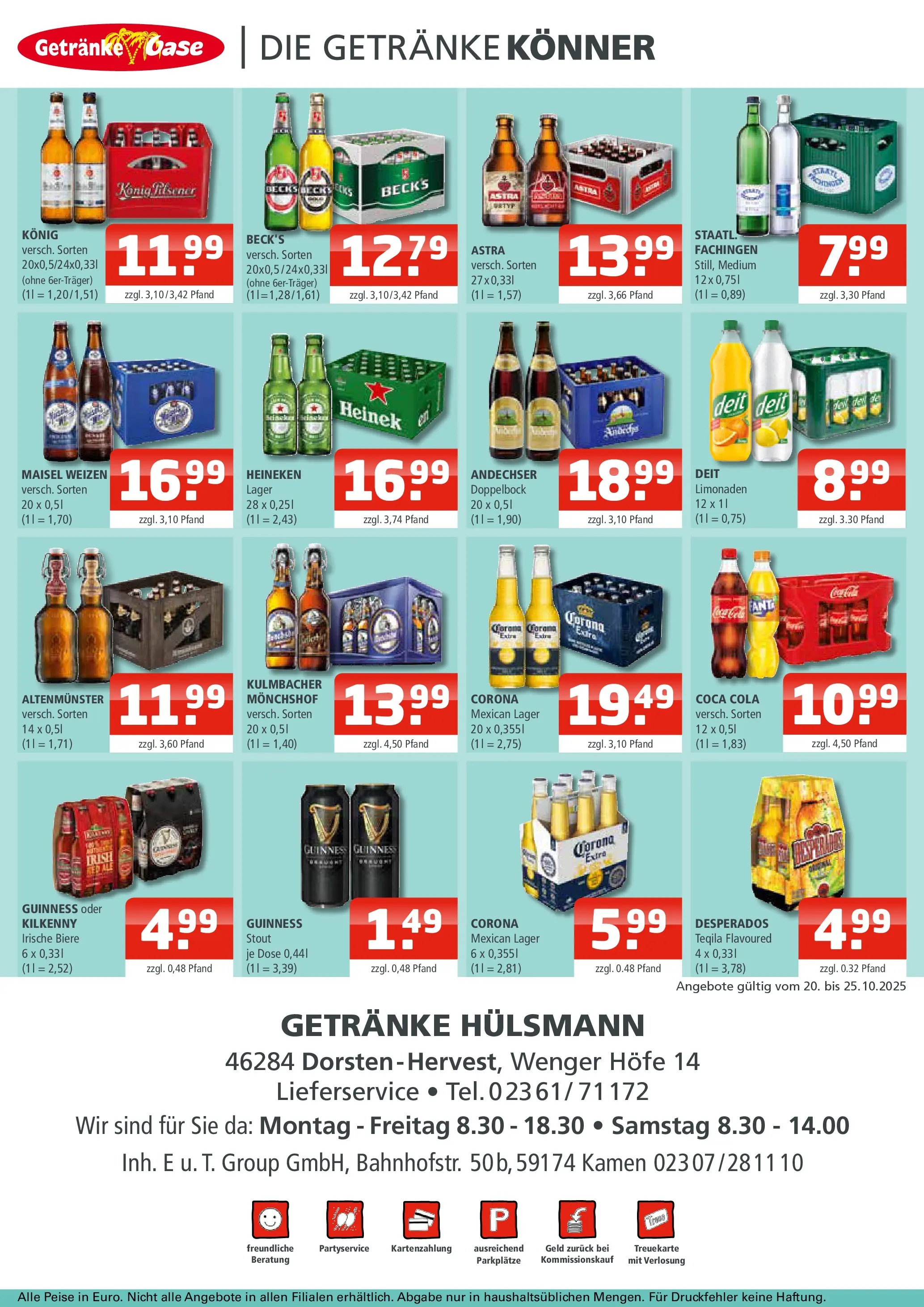 Entdecke - Getränke Oase: Getränkeangebote (ab 19.10.2025) zum Blättern | Seite: 2 | Produkte: Monchshof, Cola, Astra, Desperados