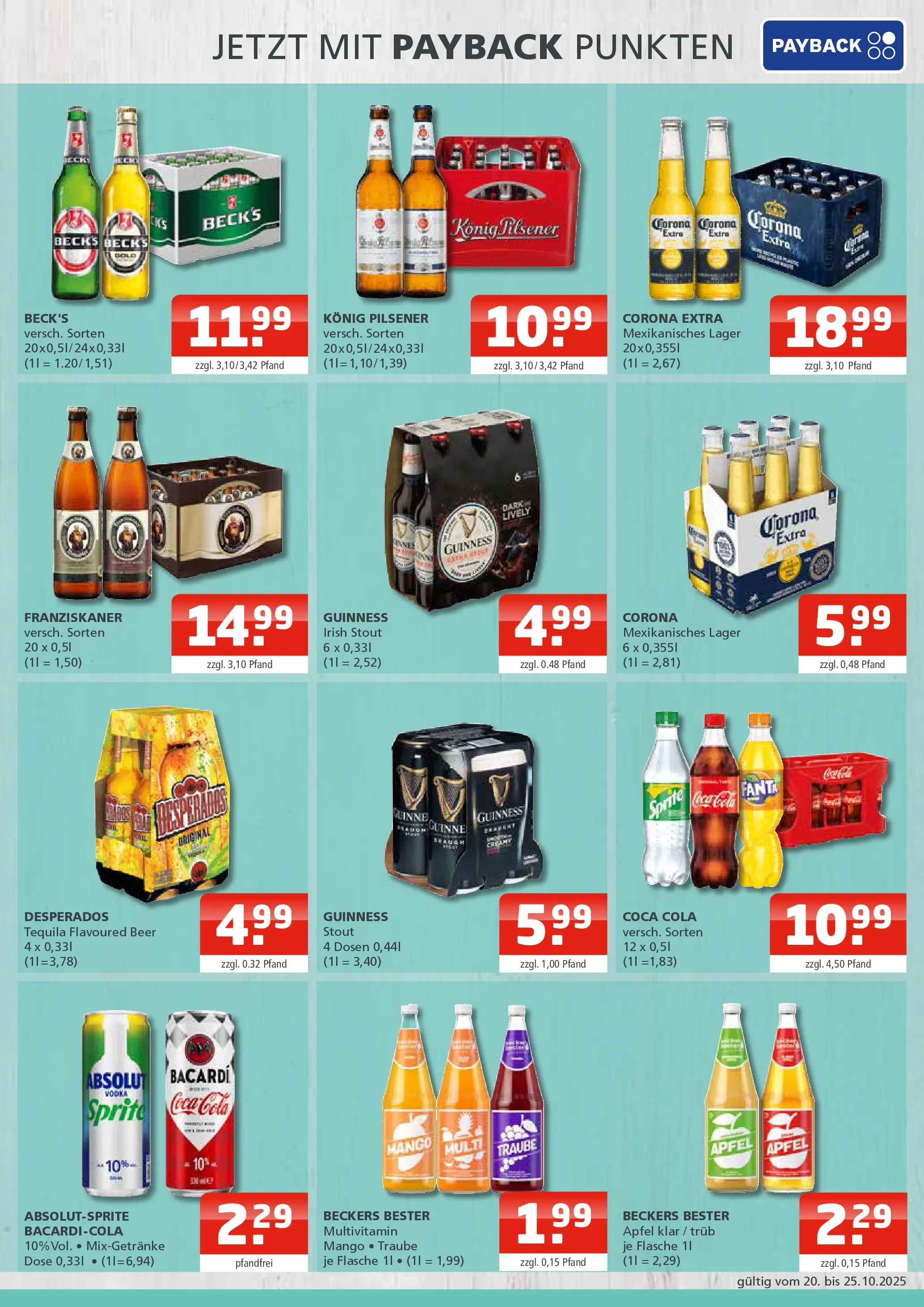 Entdecke - Getränke Oase: Getränkeangebote (ab 19.10.2025) zum Blättern | Seite: 3 | Produkte: Konig pilsener, Sprite, Desperados, Vodka
