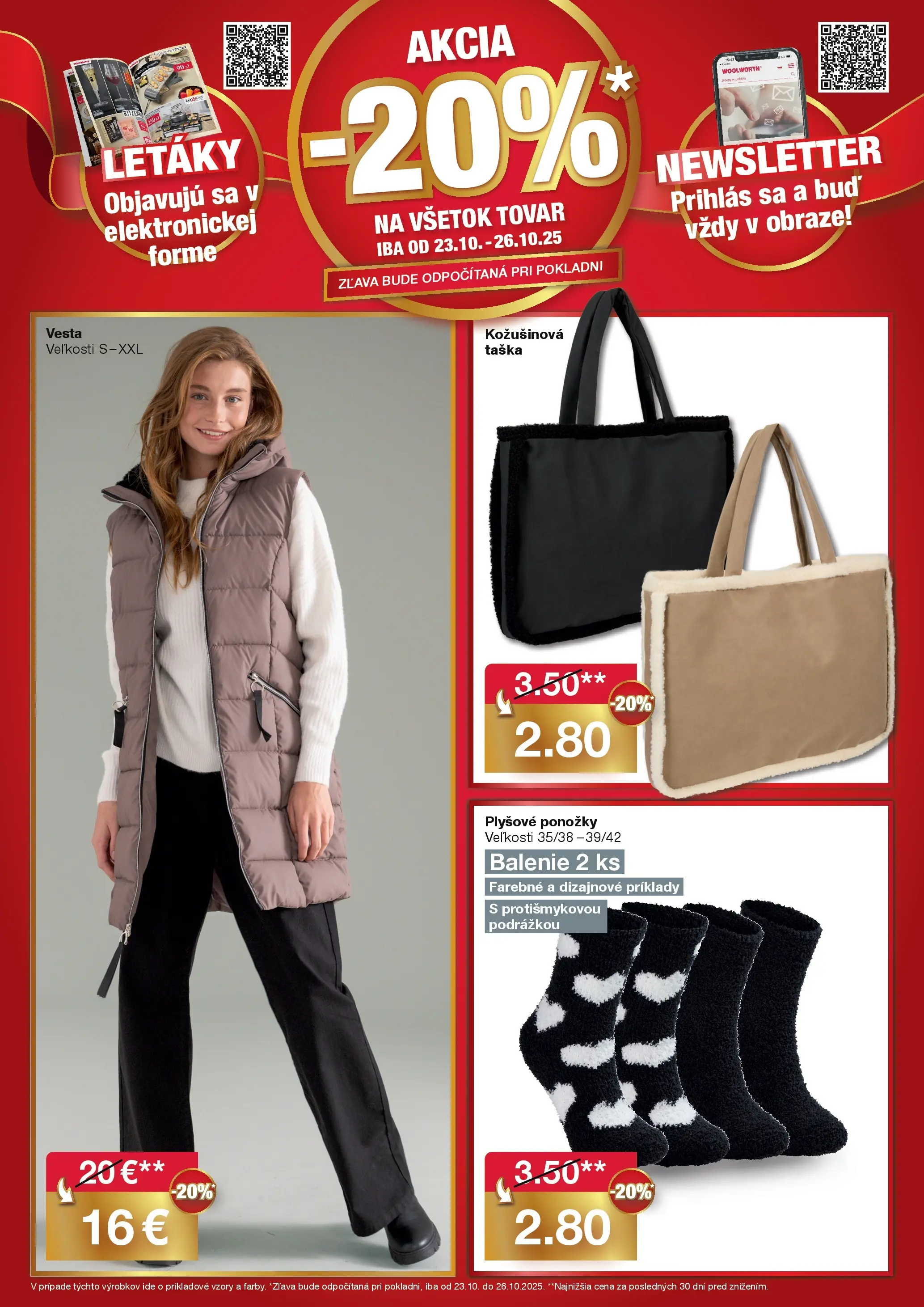 Objavte - Woolworth: Ahoj Michalovce od 16.10.2025 » aktuálna akcia | Strana: 4 | Produkty: Vesta, Ponožky, Taška
