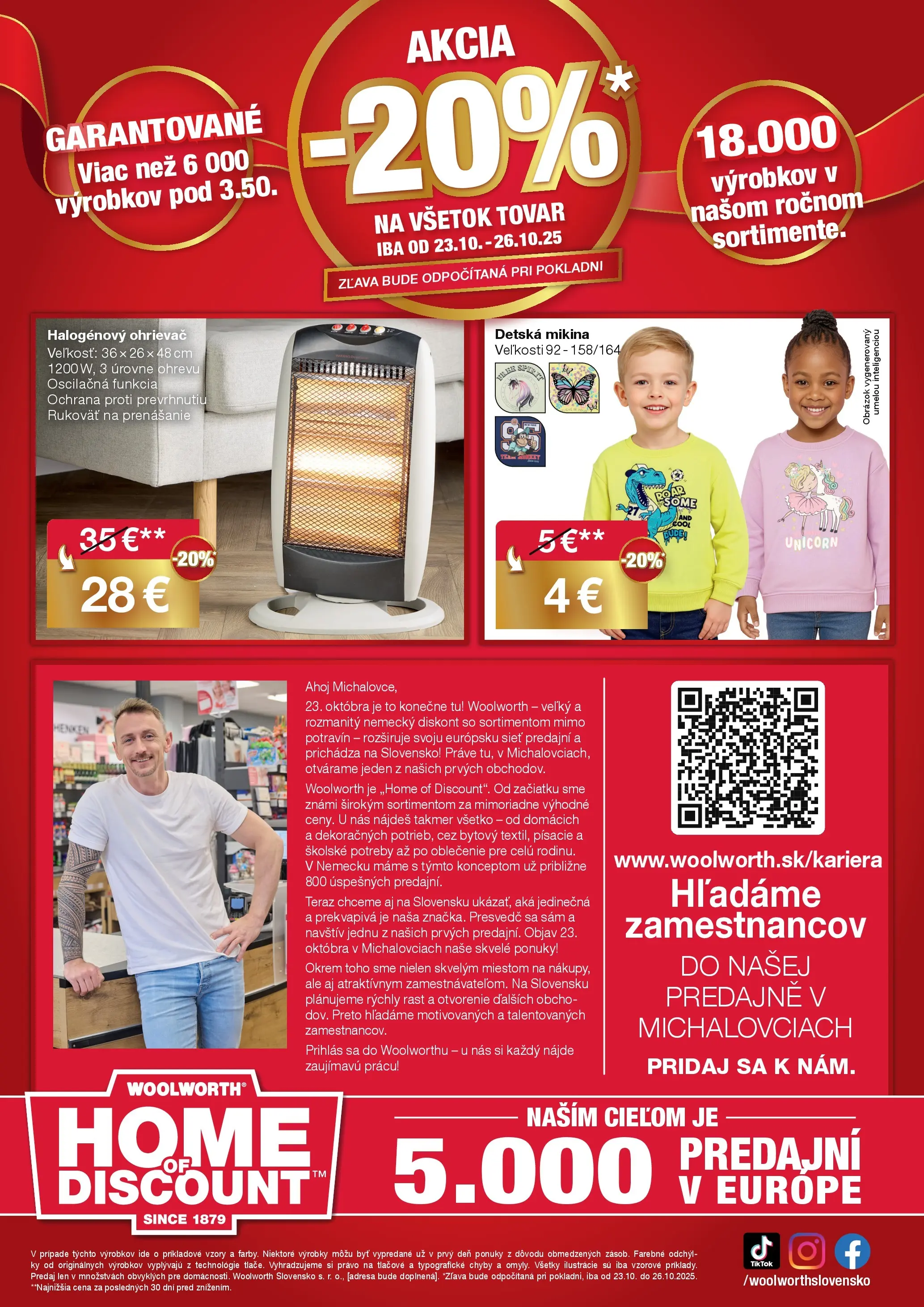 Objavte - Woolworth: Ahoj Michalovce od 16.10.2025 » aktuálna akcia | Strana: 12 | Produkty: Ohrievač, Mikina