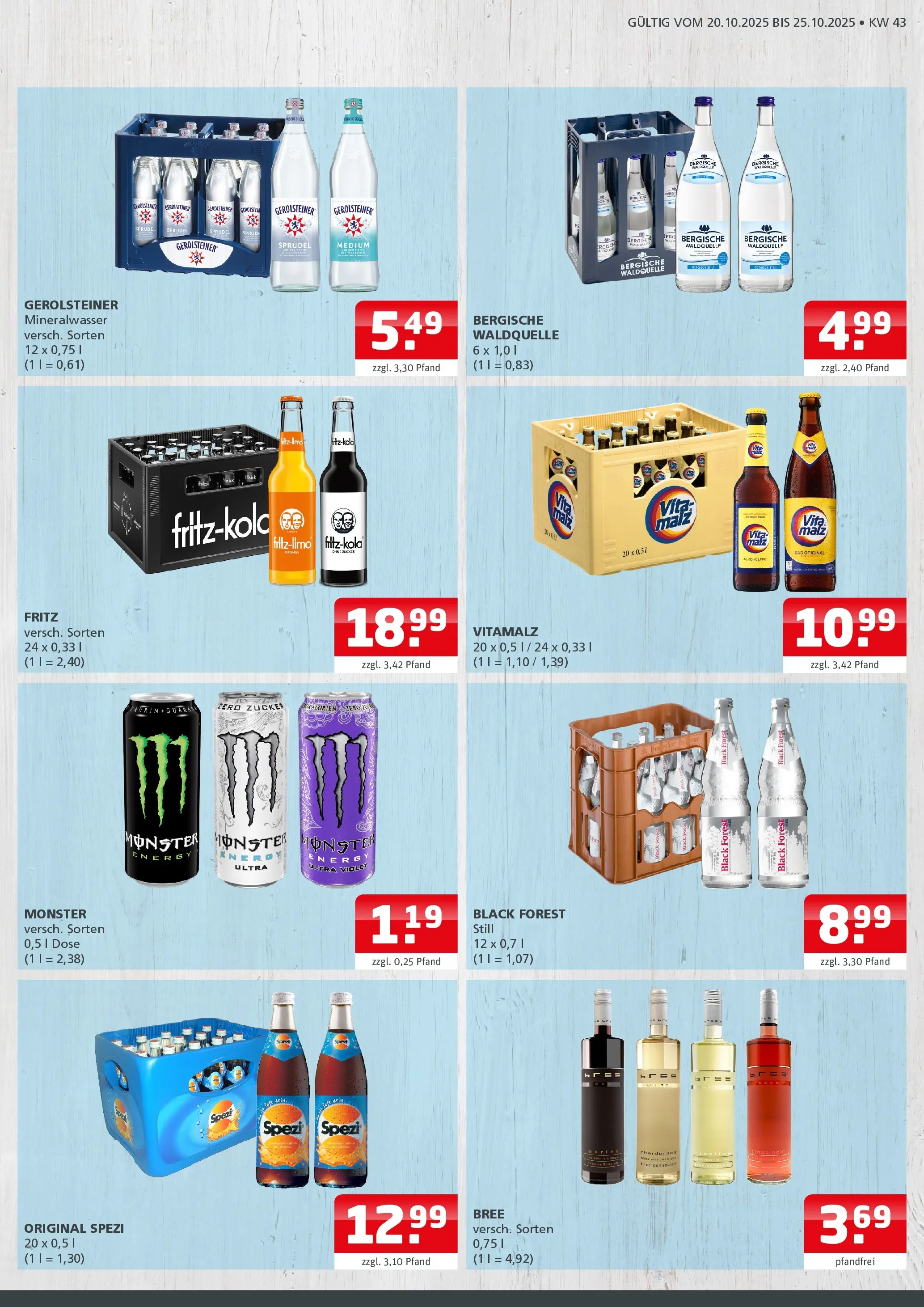 Entdecke - Getränke Ellerkamp: Getränkeangebote (ab 19.10.2025) zum Blättern | Seite: 3 | Produkte: Mandarinen, Heidelbeeren, Gemüse, Obst