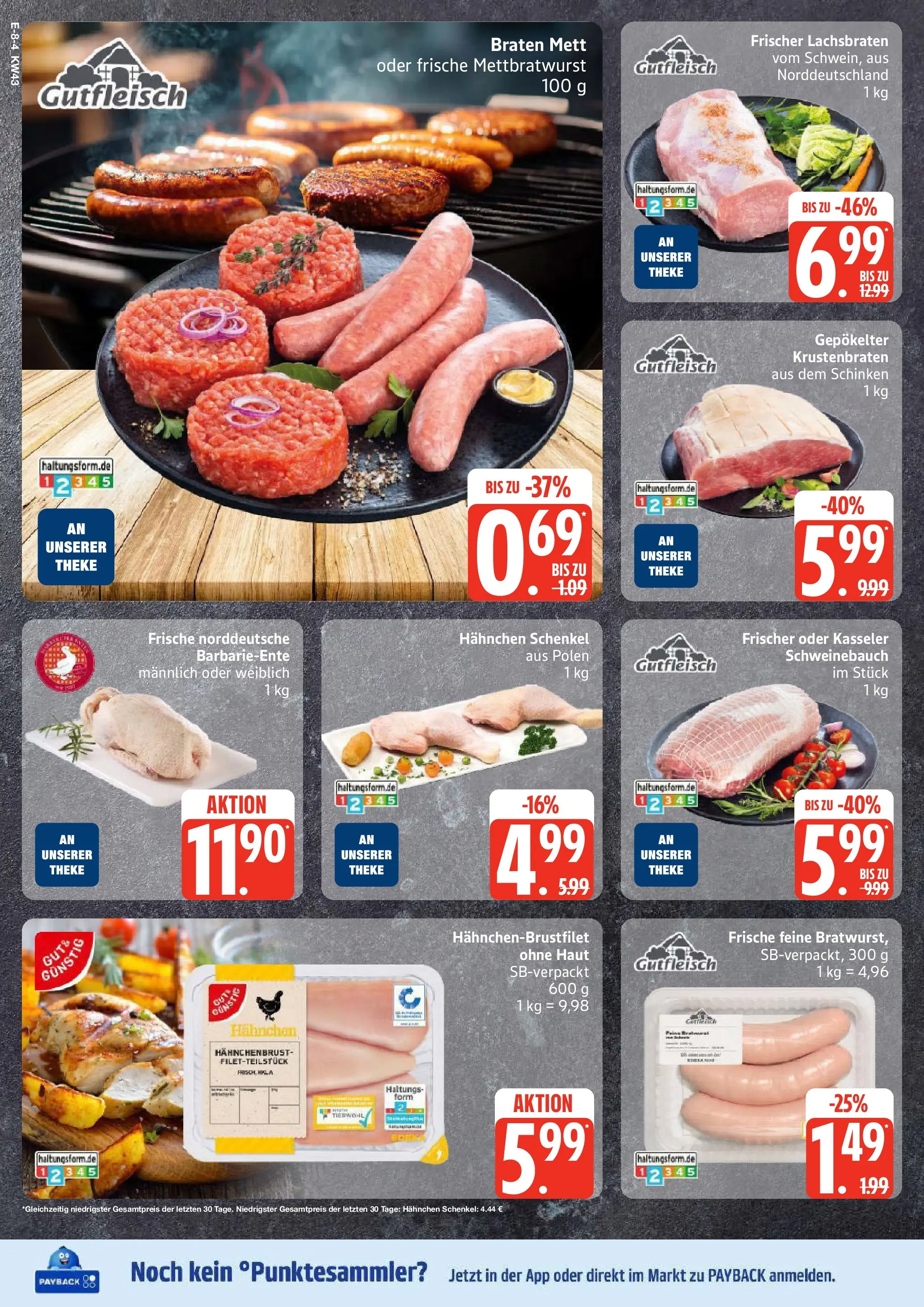 Edeka prospekt Stralsund	 (ab 19.10.2025) » Angebote Online | Seite: 8 | Produkte: Hahnchen, Theke, Schweinebauch, Krustenbraten
