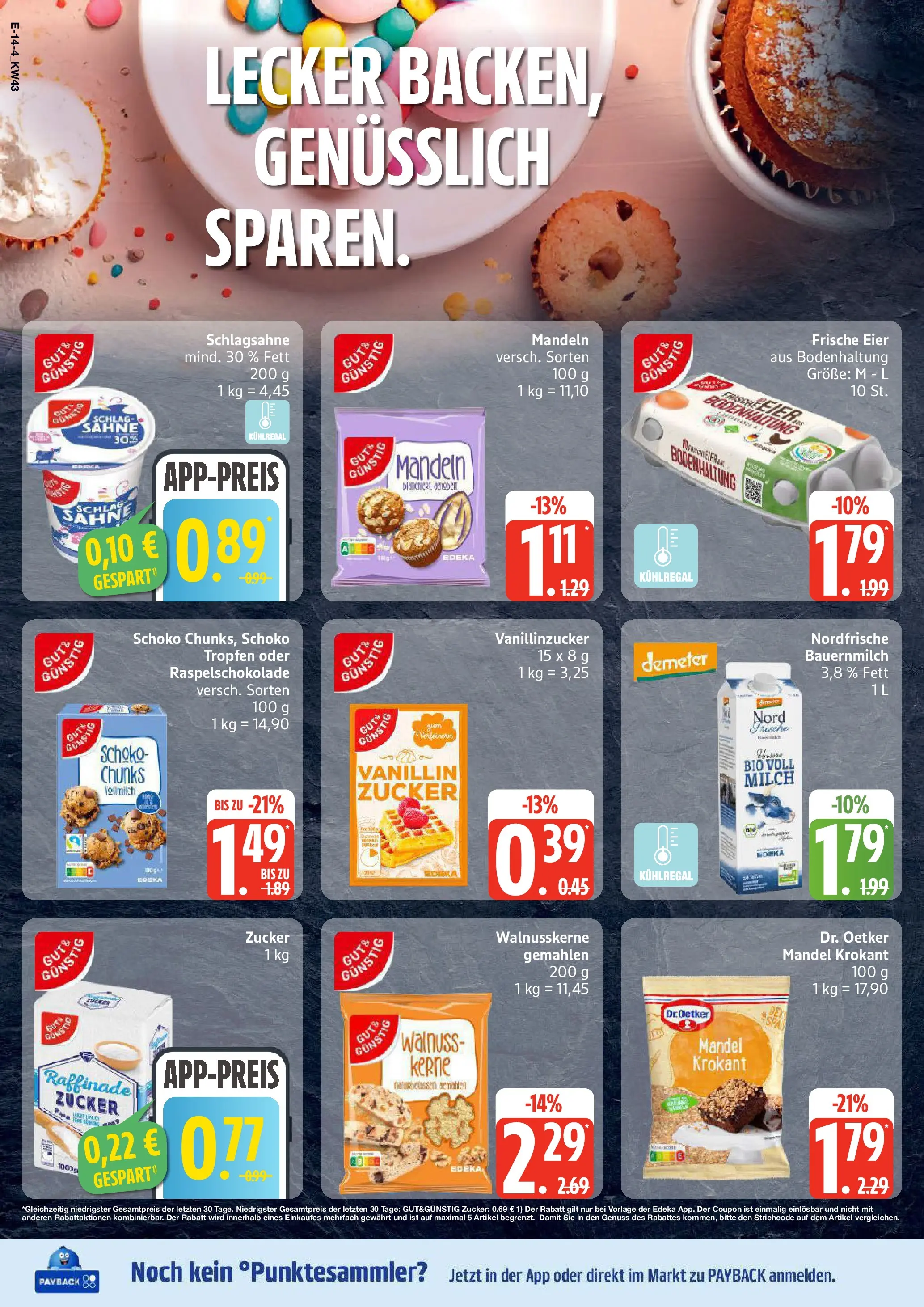 Edeka prospekt Stralsund	 (ab 19.10.2025) » Angebote Online | Seite: 14 | Produkte: Milch, Eier, Zucker, Sahne