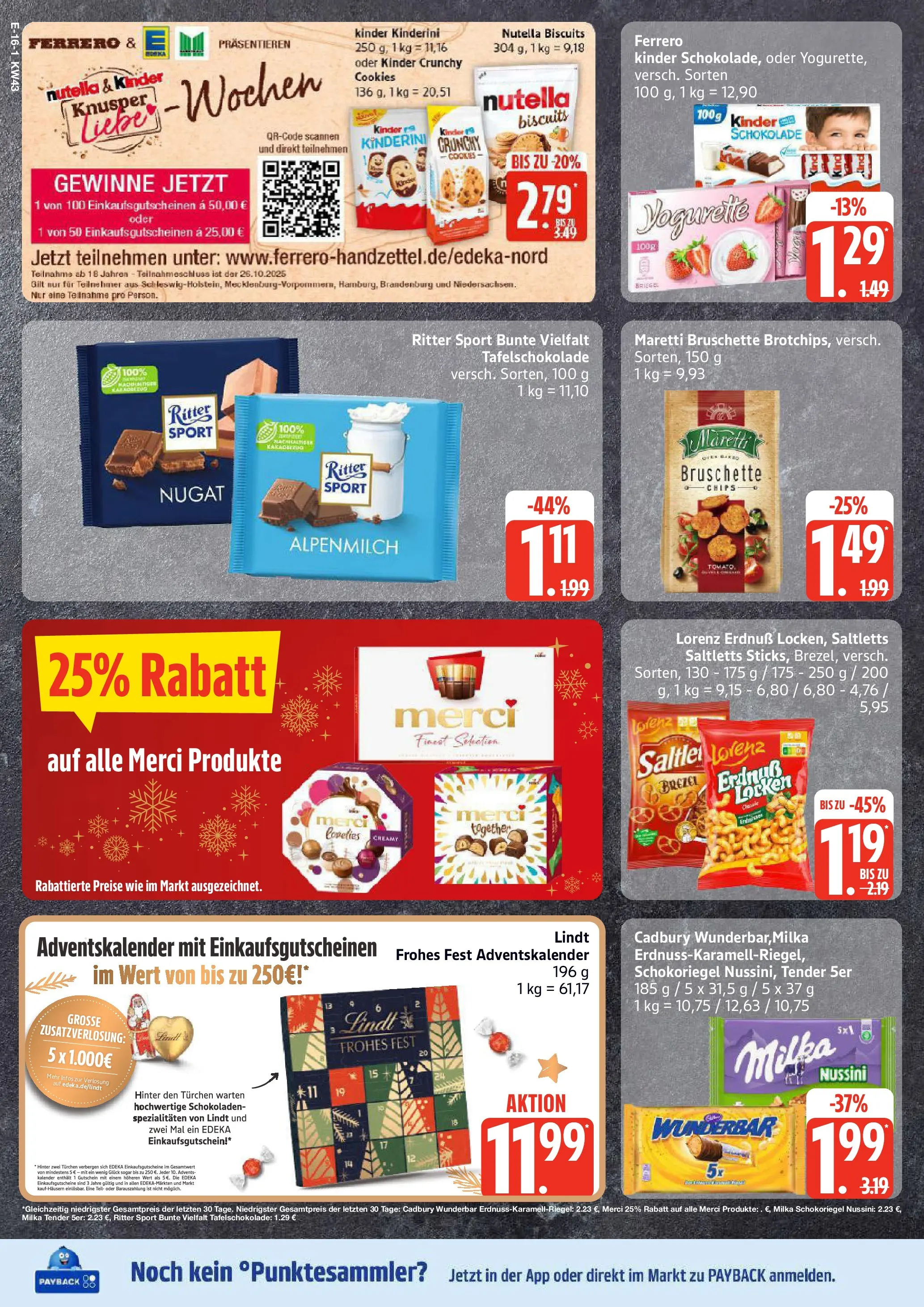 Edeka prospekt Stralsund	 (ab 19.10.2025) » Angebote Online | Seite: 16 | Produkte: Merci, Ritter sport, Nutella, Chips