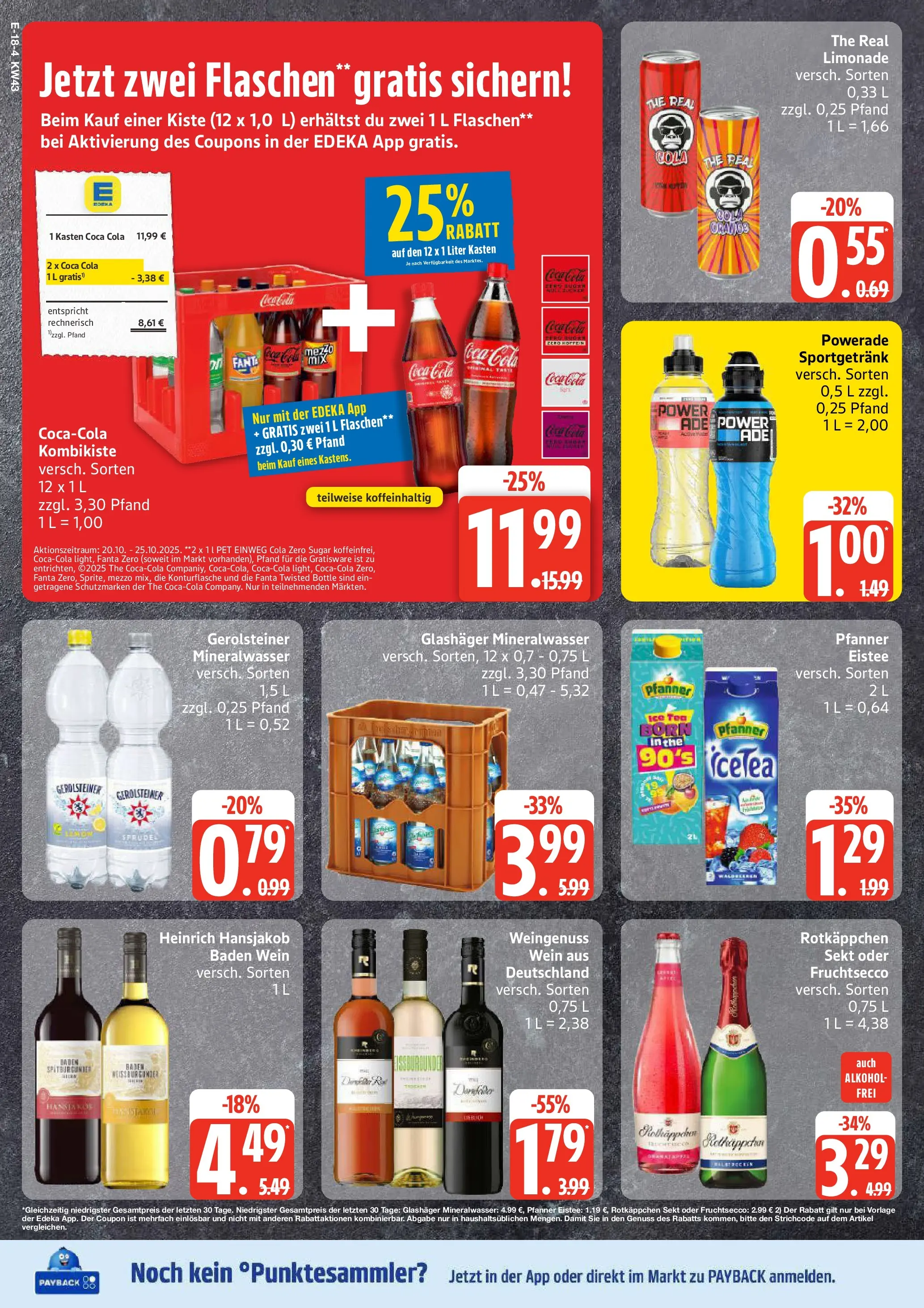 Edeka prospekt Stralsund	 (ab 19.10.2025) » Angebote Online | Seite: 18 | Produkte: Fanta, Mineralwasser, Fruchtsecco, Powerade