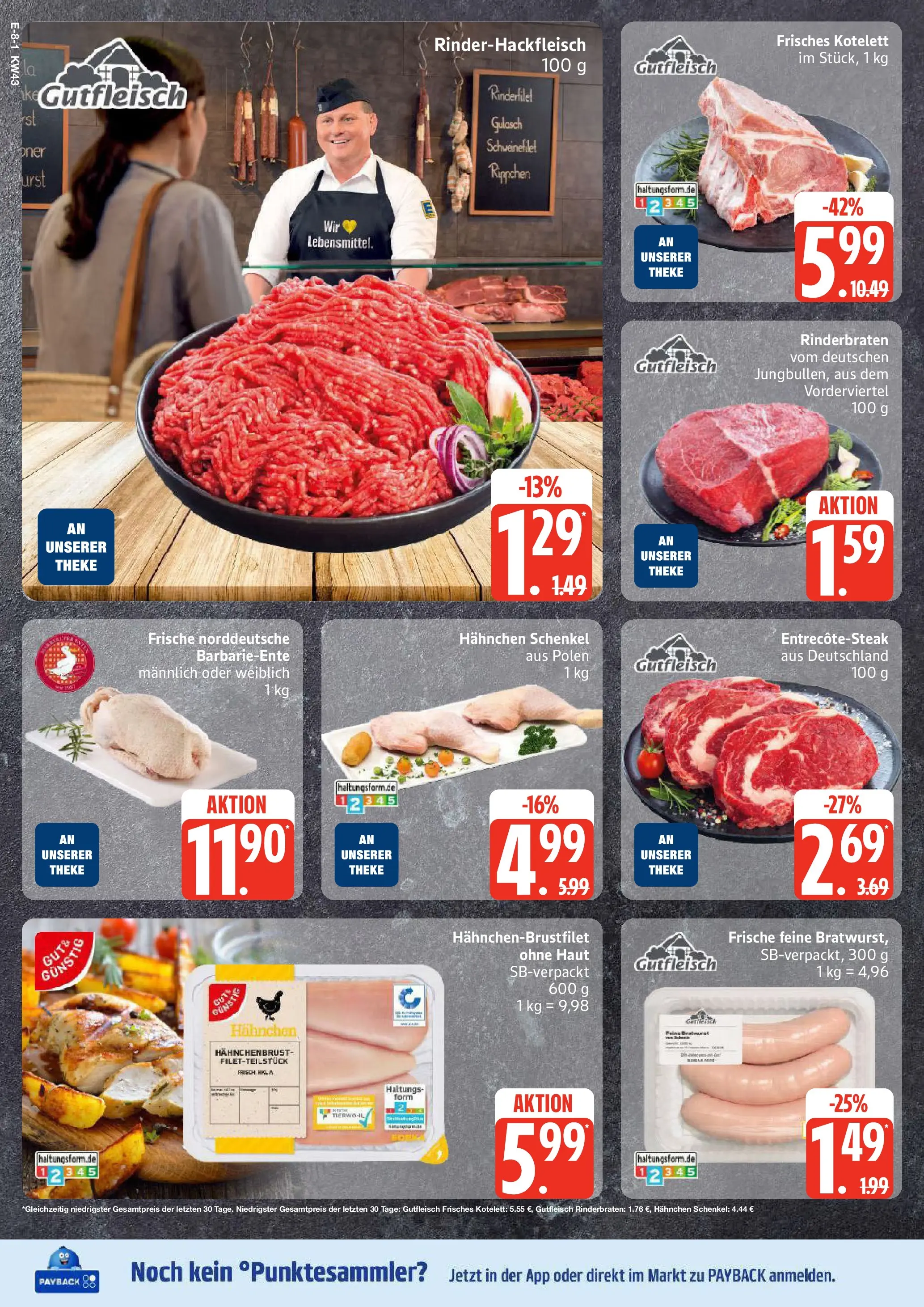 Marktkauf - Marktkauf: Wochenangebote (ab 19.10.2025) » Angebote online | Seite: 8 | Produkte: Rinderbraten, Hahnchen, Theke, Bratwurst