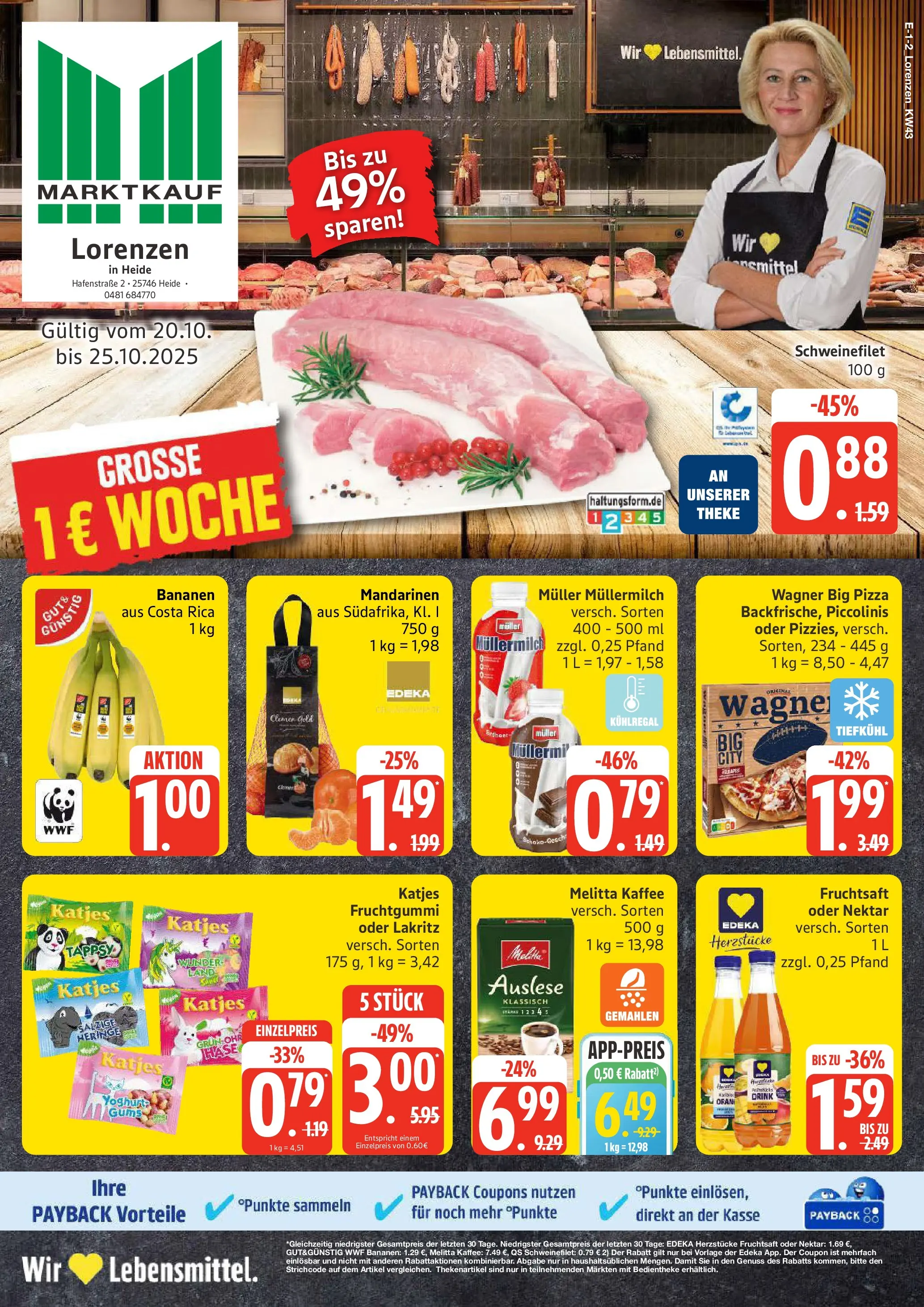 Marktkauf - Marktkauf: Wochenangebote (ab 19.10.2025) » Angebote online | Seite: 1 | Produkte: Mandarinen, Piccolinis, Müllermilch, Fruchtsaft