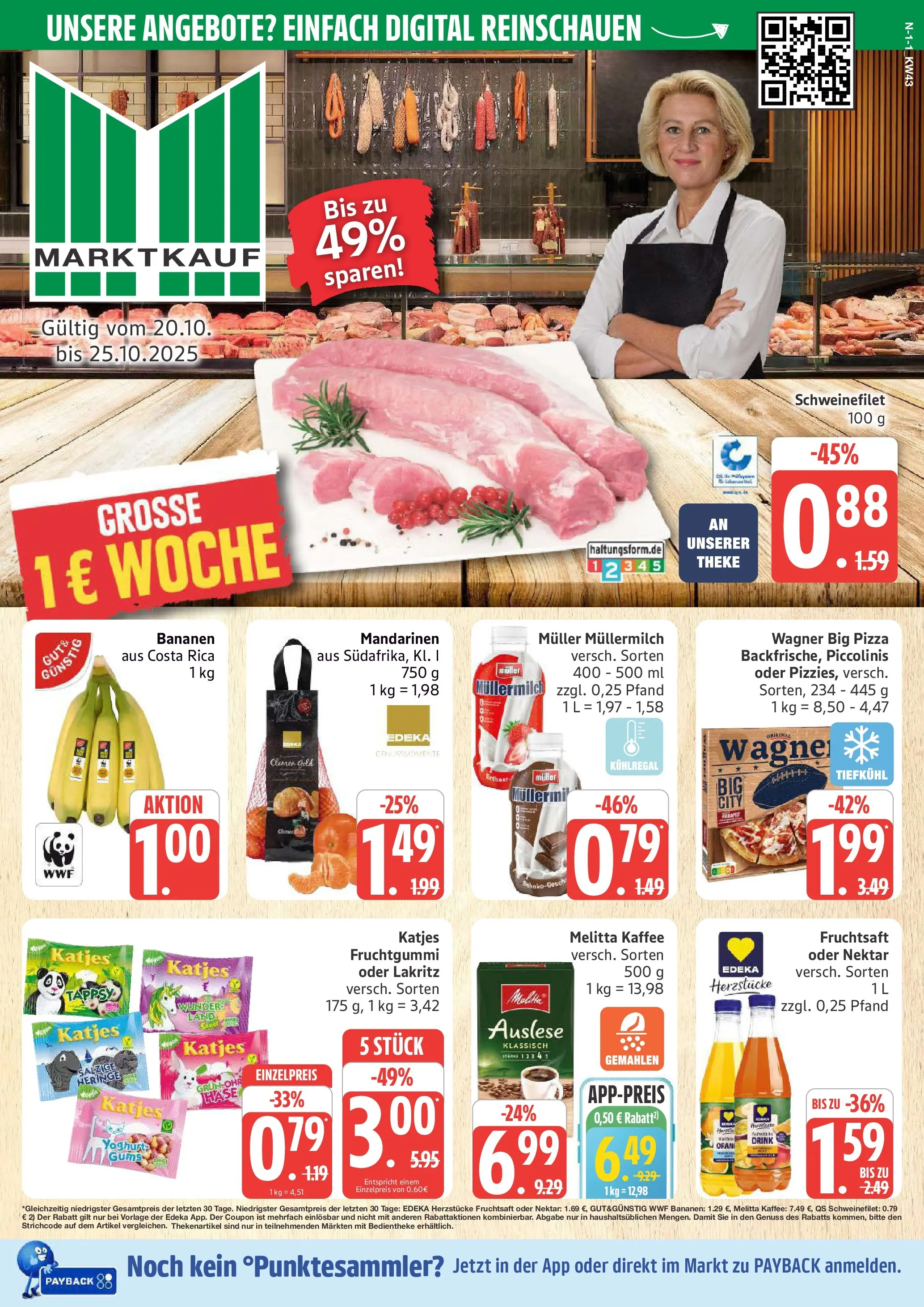 Marktkauf - Marktkauf: Wochenangebote (ab 19.10.2025) » Angebote online | Seite: 1 | Produkte: Mandarinen, Piccolinis, Müllermilch, Pizza