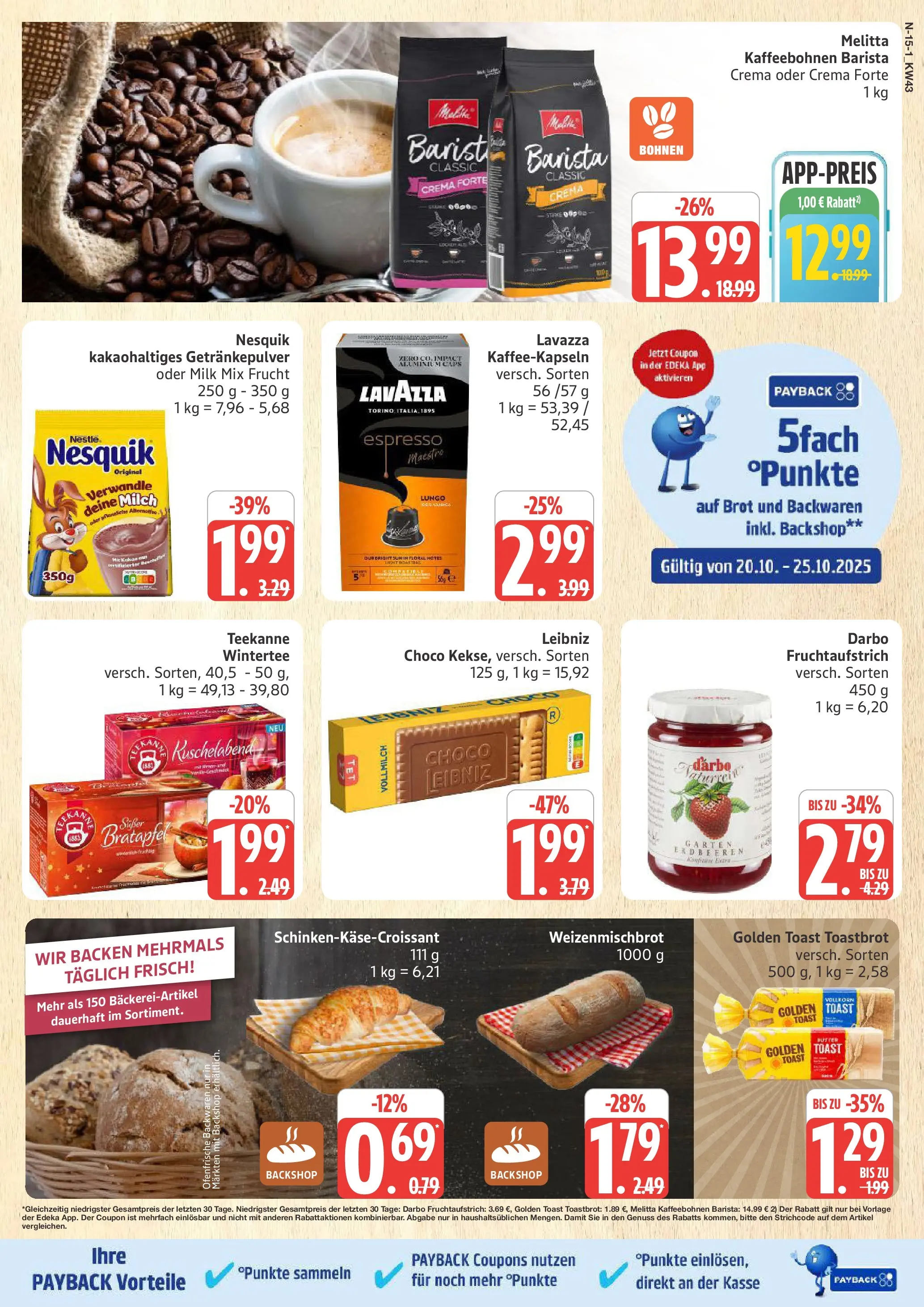Marktkauf - Marktkauf: Wochenangebote (ab 19.10.2025) » Angebote online | Seite: 15 | Produkte: Melitta, Lavazza, Nesquik, Toast