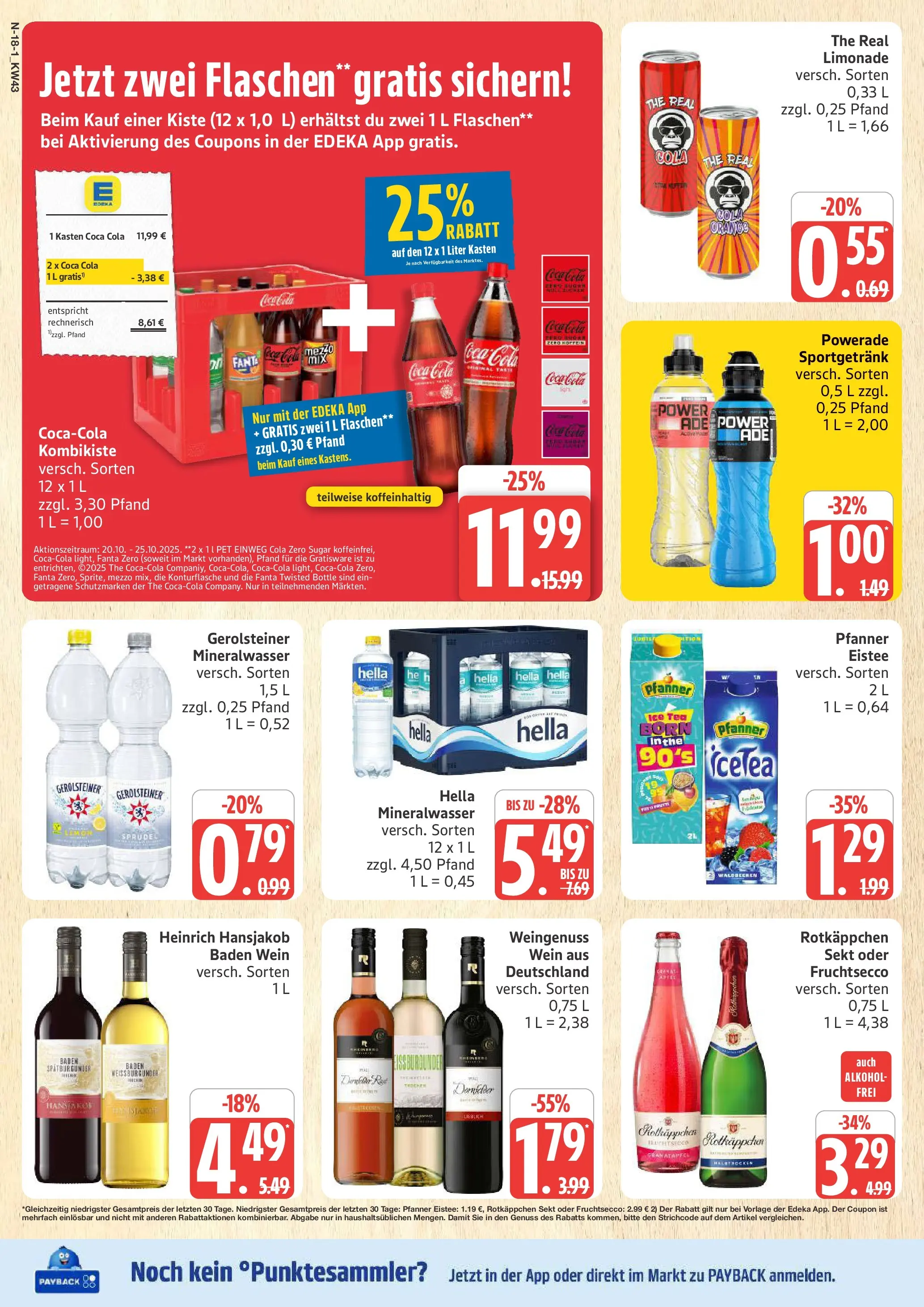 Marktkauf - Marktkauf: Wochenangebote (ab 19.10.2025) » Angebote online | Seite: 18 | Produkte: Coca cola, Sekt, Mineralwasser, Powerade