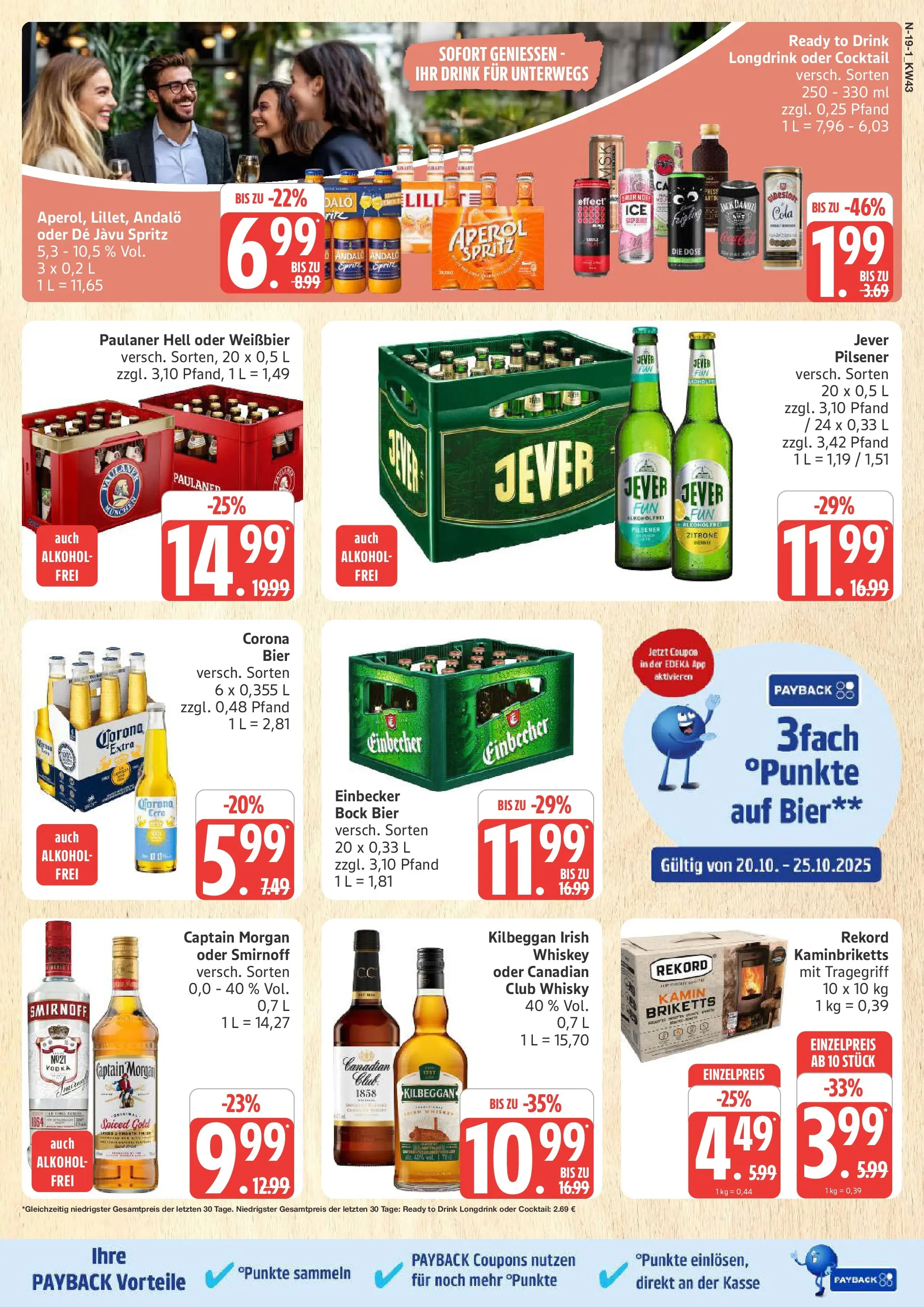 Marktkauf - Marktkauf: Wochenangebote (ab 19.10.2025) » Angebote online | Seite: 19 | Produkte: Whisky, Cola, Smirnoff, Aperol