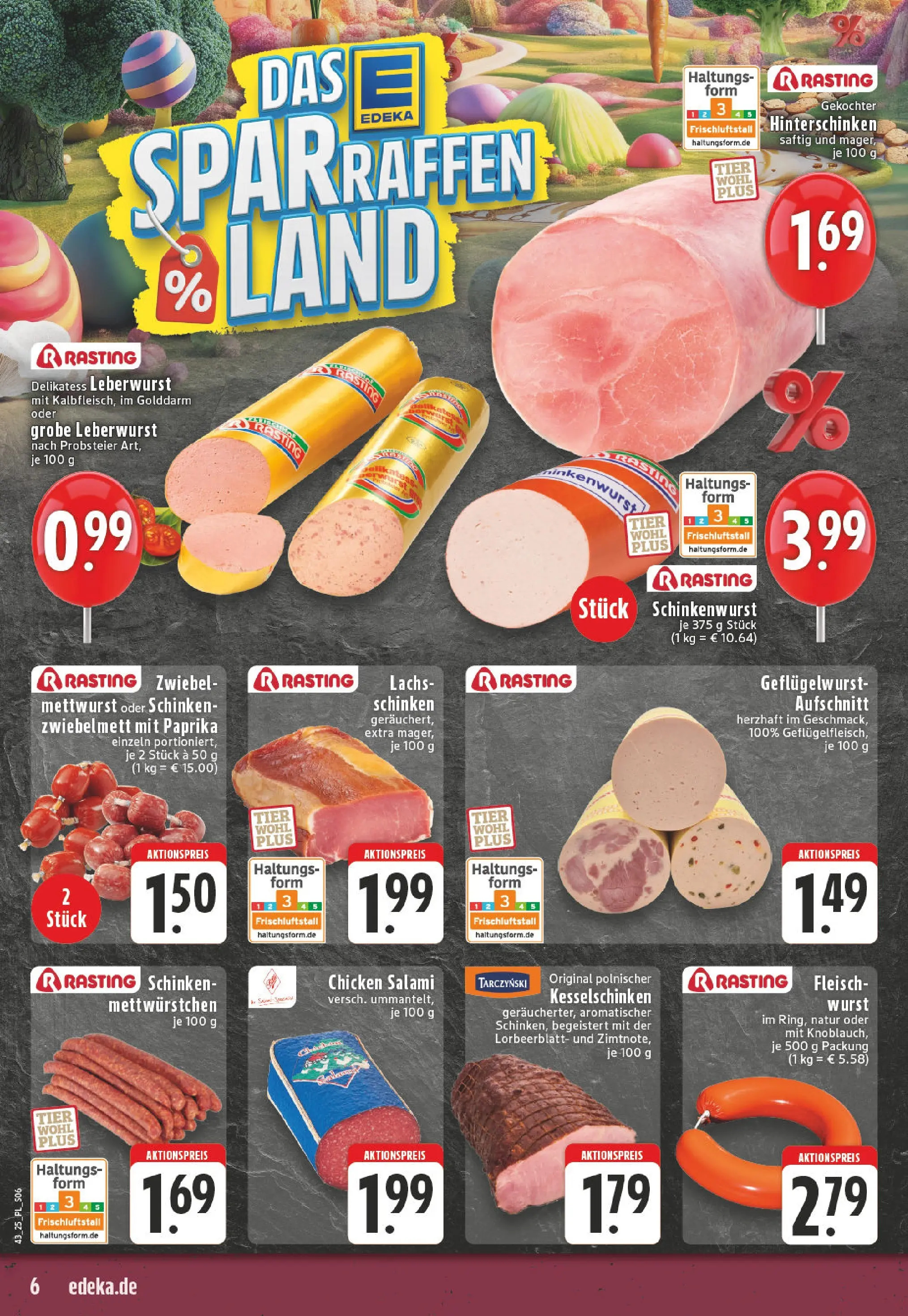 Edeka prospekt Bad Sassendorf	 (ab 19.10.2025) » Angebote Online | Seite: 6 | Produkte: Paprika, Wurst, Schinken, Fleisch