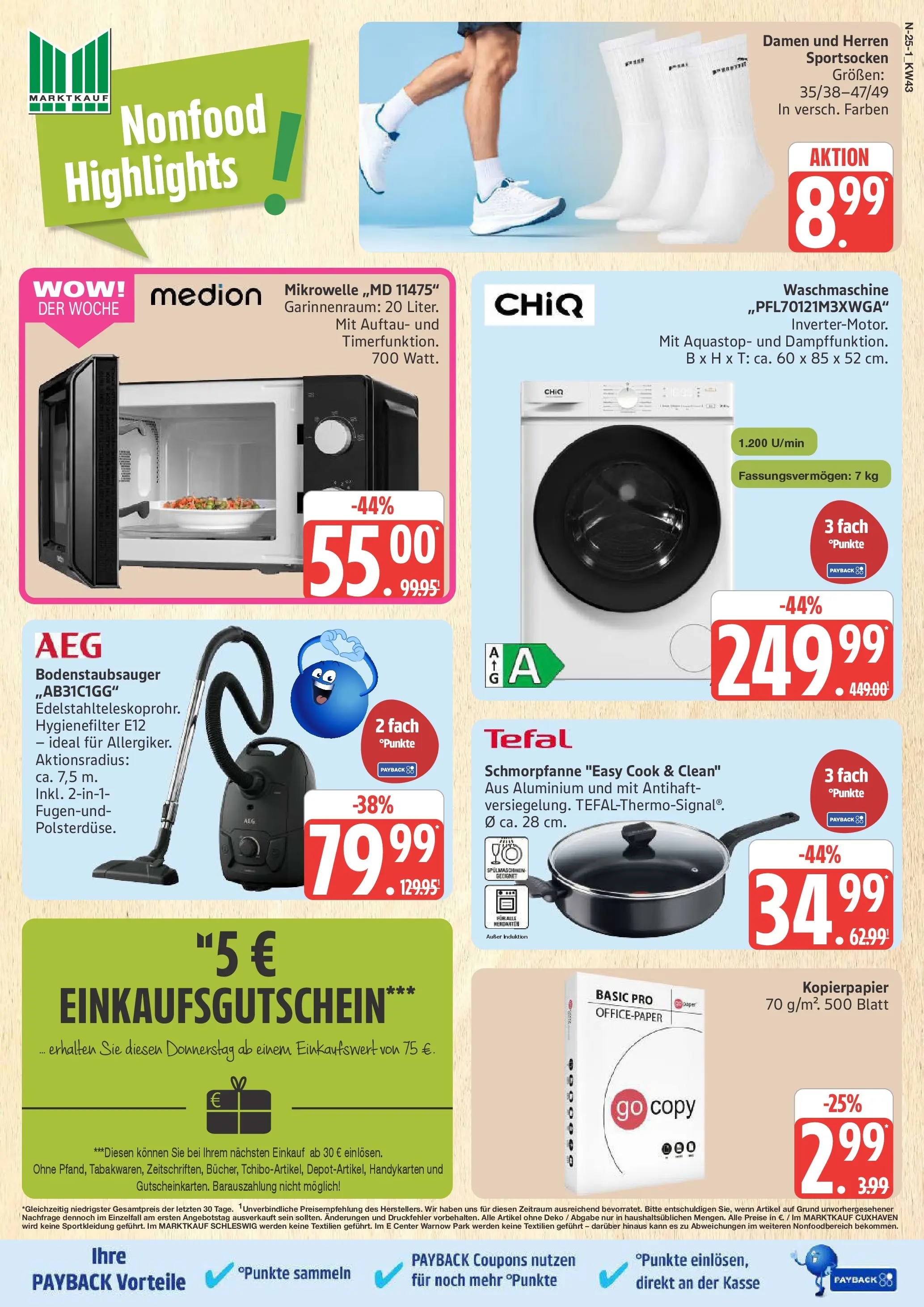 Marktkauf - Marktkauf: Wochenangebote (ab 19.10.2025) » Angebote online | Seite: 25 | Produkte: Mikrowelle, Waschmaschine