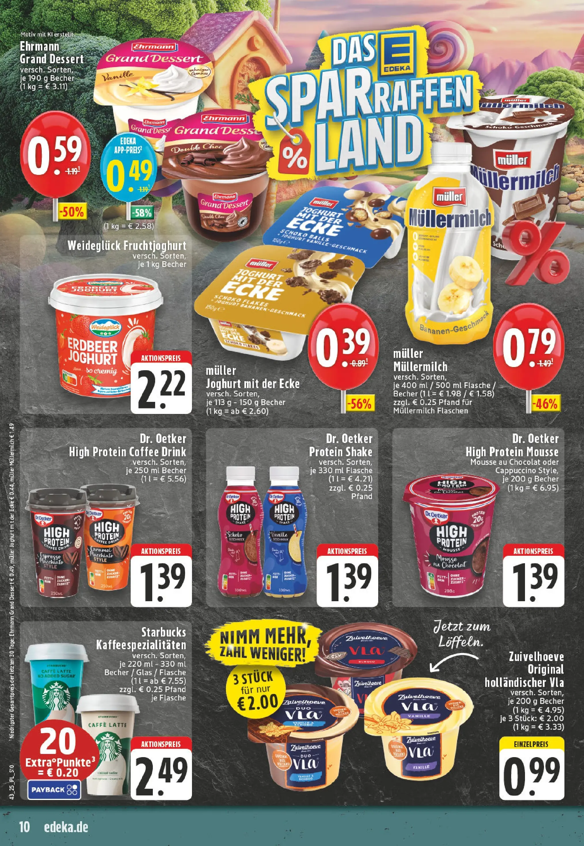 Edeka prospekt Bad Sassendorf	 (ab 19.10.2025) » Angebote Online | Seite: 10 | Produkte: Joghurt, Starbucks, Müllermilch, Muller mullermilch