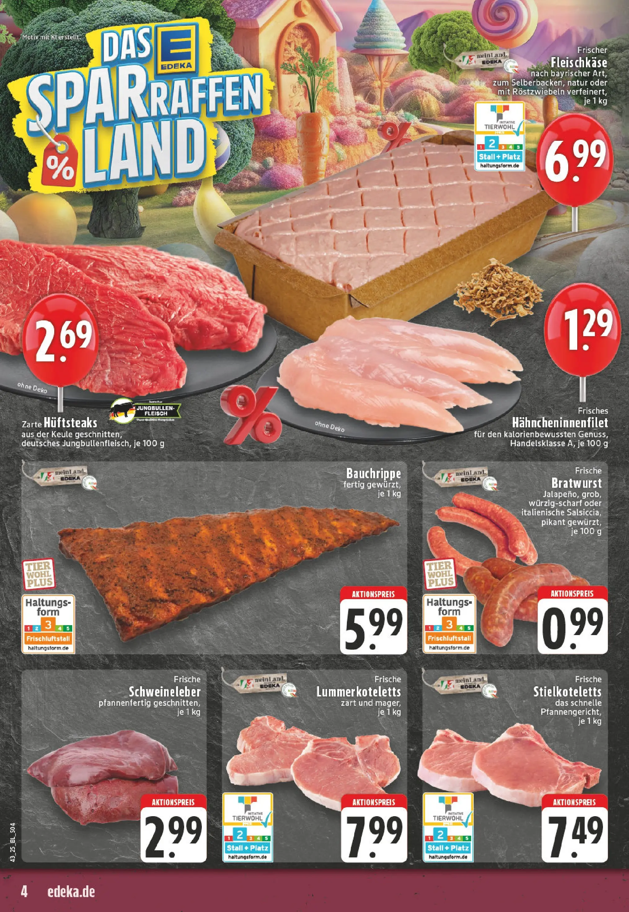 Edeka prospekt Solingen	 (ab 19.10.2025) » Angebote Online | Seite: 4 | Produkte: Bratwurst, Steak, Fleisch