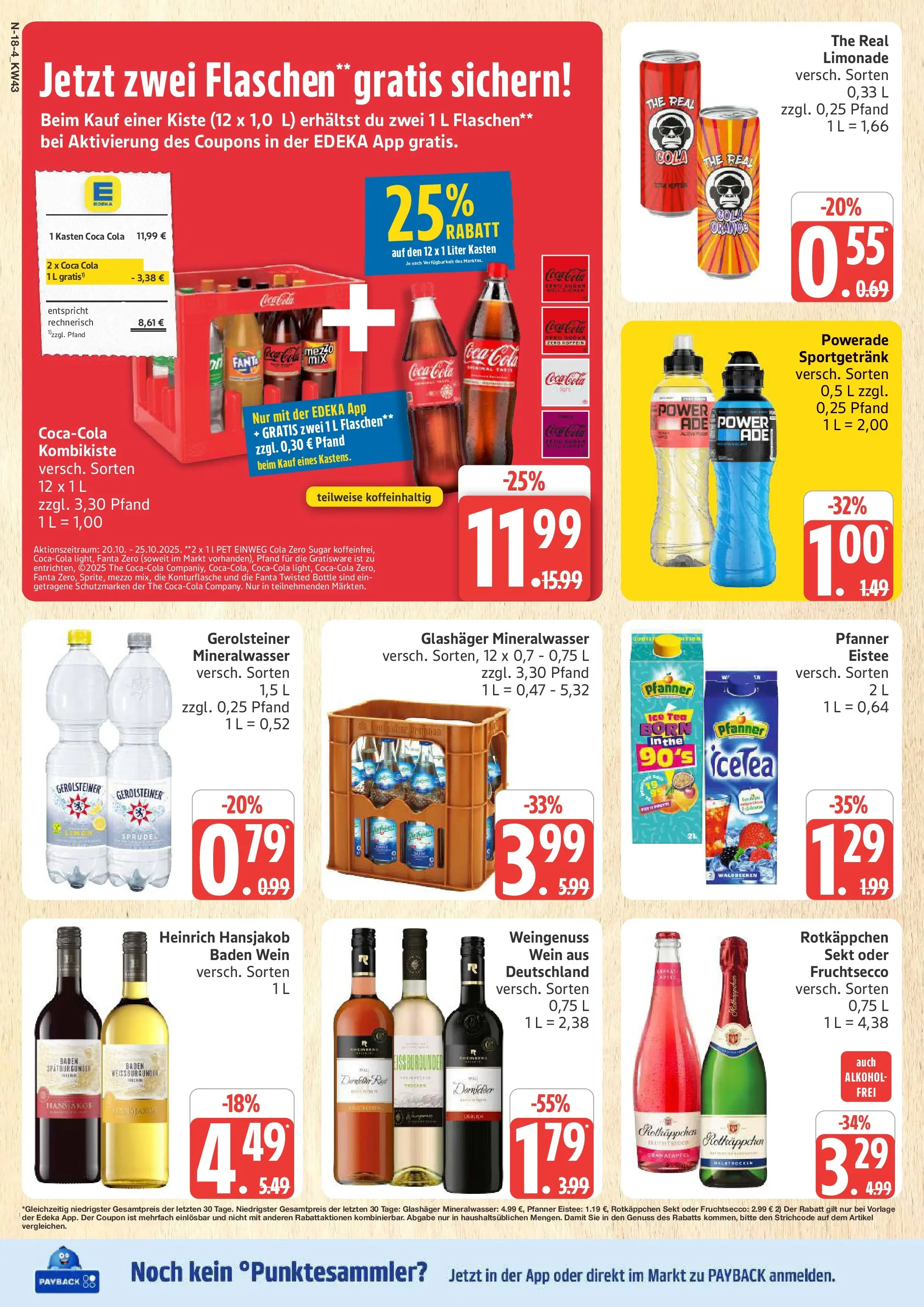 Marktkauf - Marktkauf: Wochenangebote (ab 19.10.2025) » Angebote online | Seite: 18 | Produkte: Coca cola, Fanta, Mineralwasser, Wein