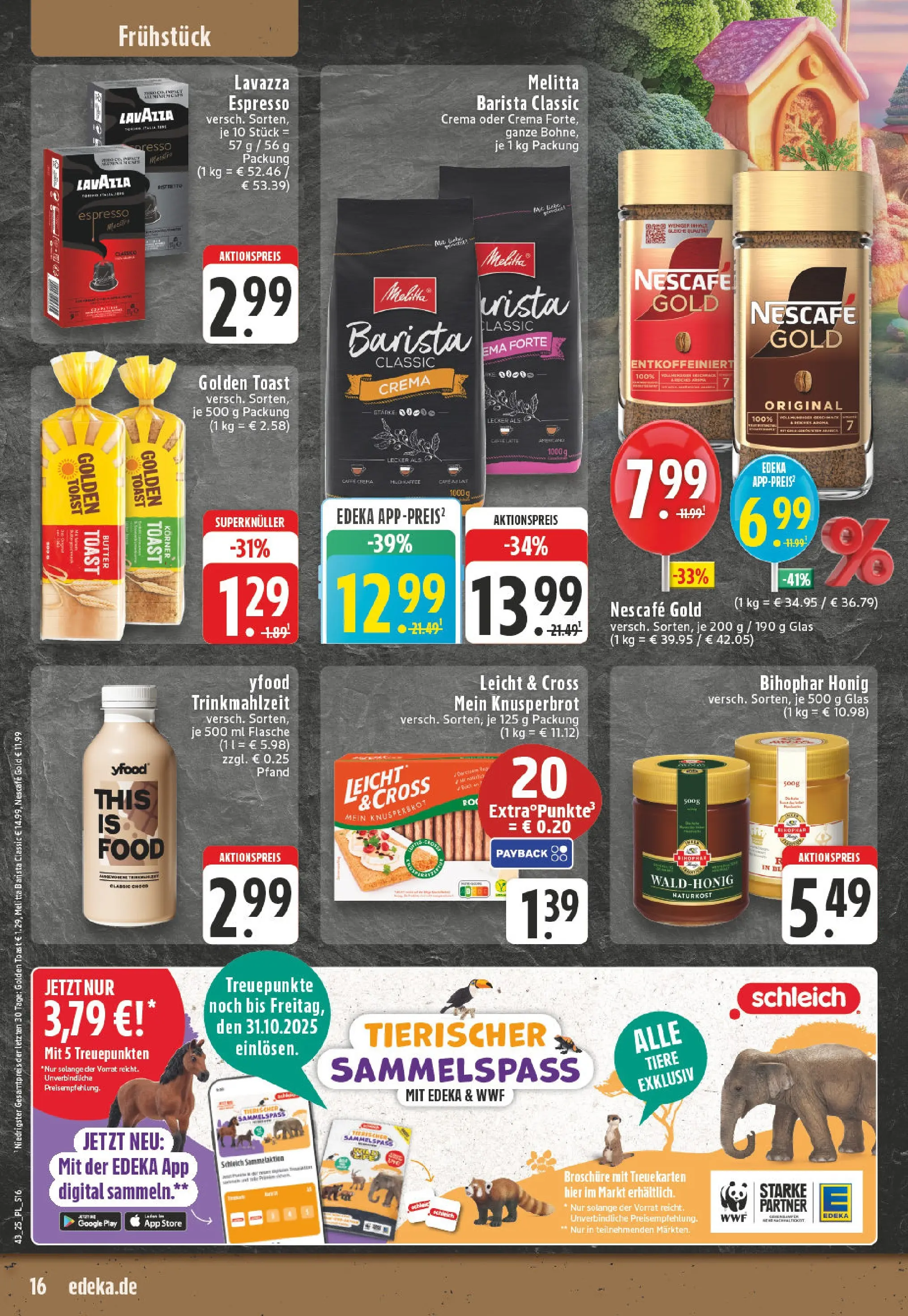 Edeka prospekt Bad Sassendorf	 (ab 19.10.2025) » Angebote Online | Seite: 16 | Produkte: Melitta, Lavazza, Butter, YFood