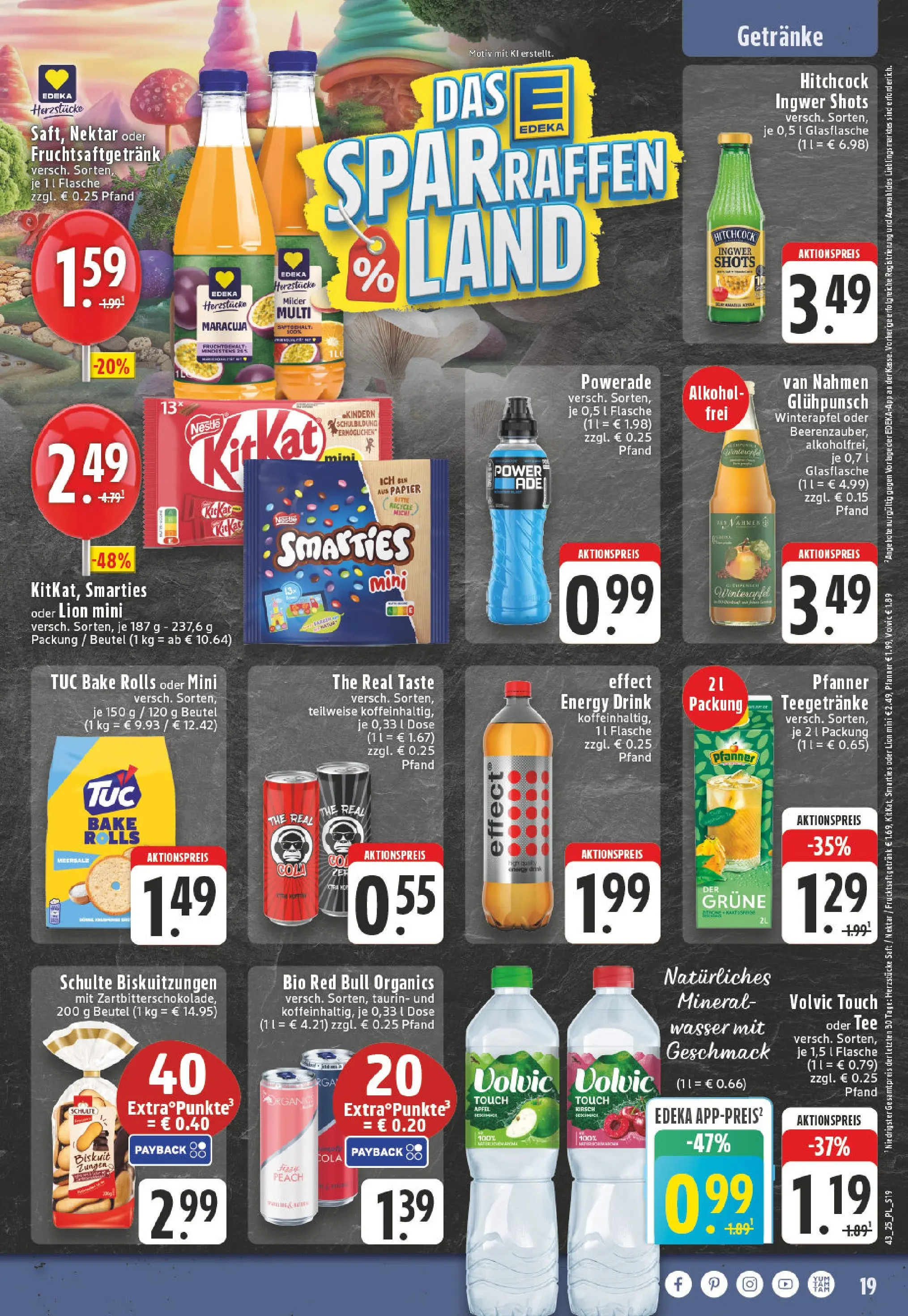 Edeka prospekt Bad Sassendorf	 (ab 19.10.2025) » Angebote Online | Seite: 19 | Produkte: Cola, Powerade, Tee, Volvic