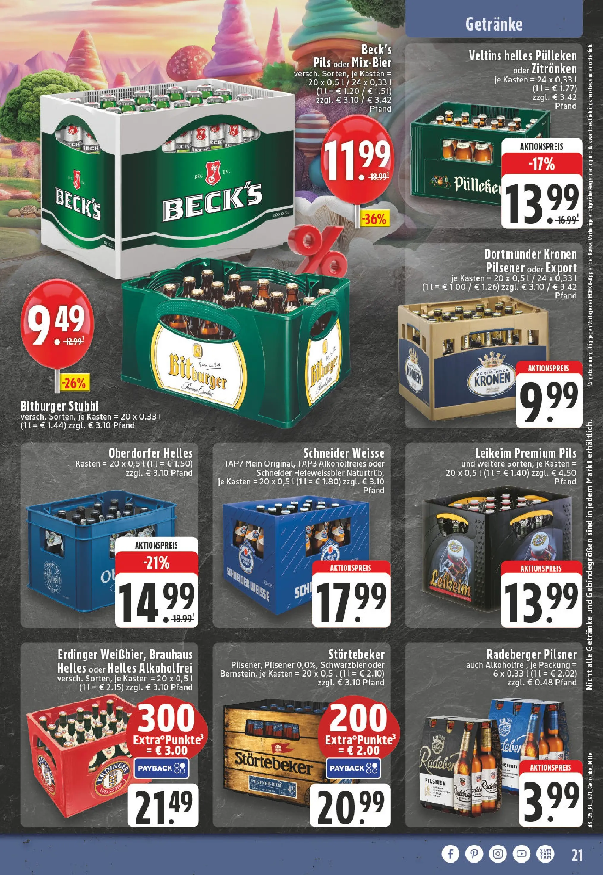 Edeka prospekt Bad Sassendorf	 (ab 19.10.2025) » Angebote Online | Seite: 21 | Produkte: Helles pulleken, Pils, Radeberger pilsner, Veltins