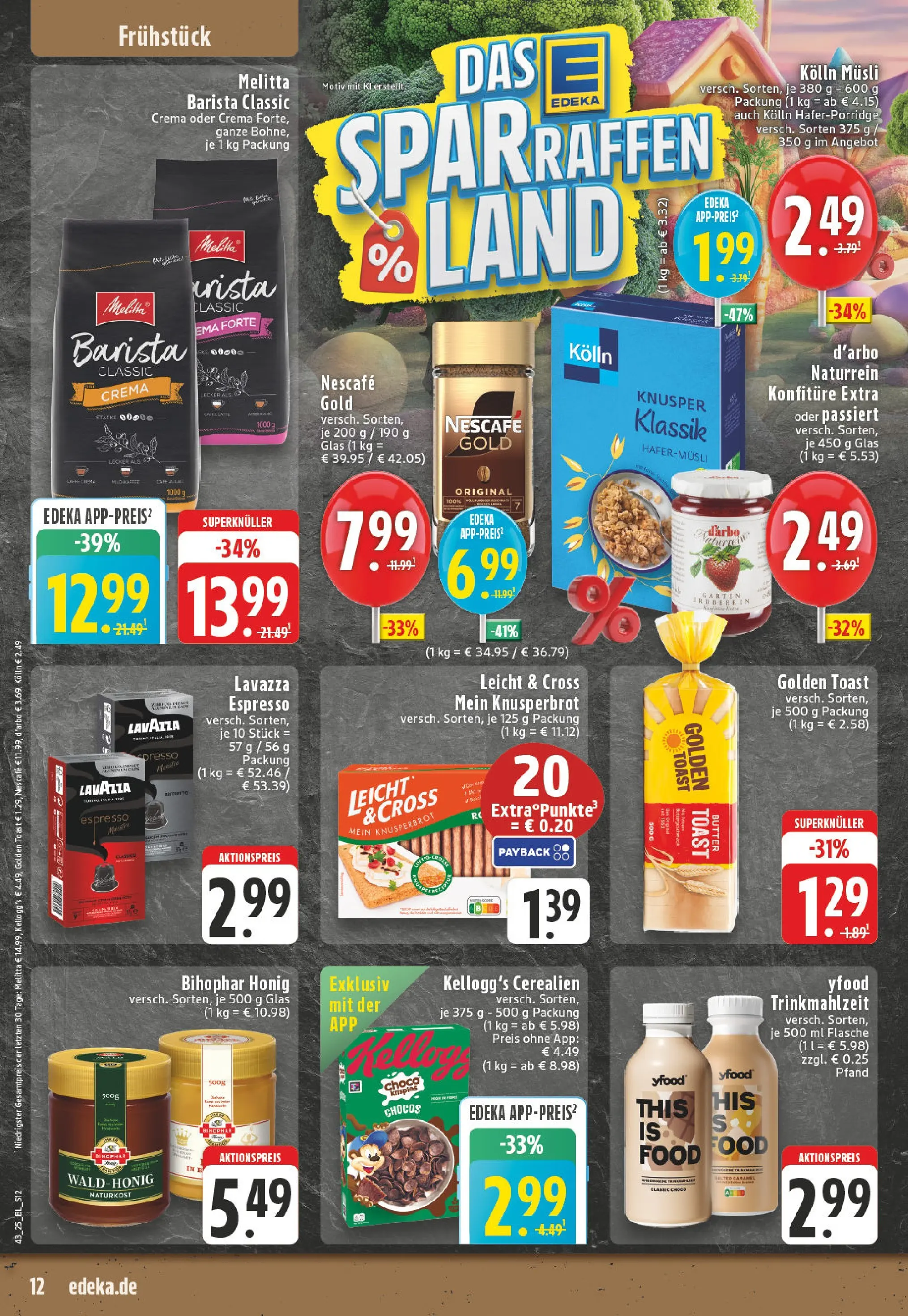 Edeka prospekt Solingen	 (ab 19.10.2025) » Angebote Online | Seite: 12 | Produkte: Melitta, Toast, YFood, Nescafe gold