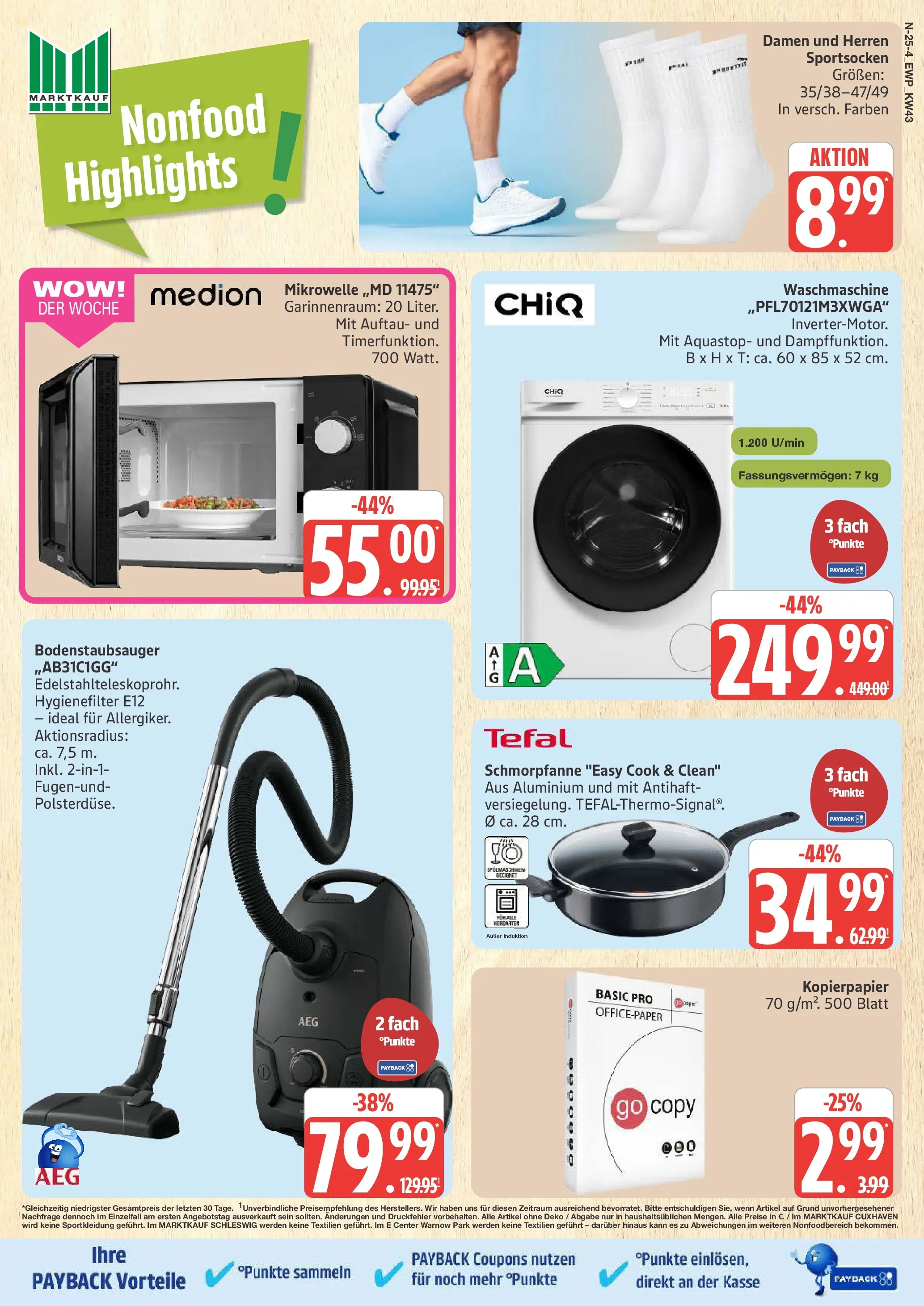 Marktkauf - Marktkauf: Wochenangebote (ab 19.10.2025) » Angebote online | Seite: 25 | Produkte: Mikrowelle, Waschmaschine