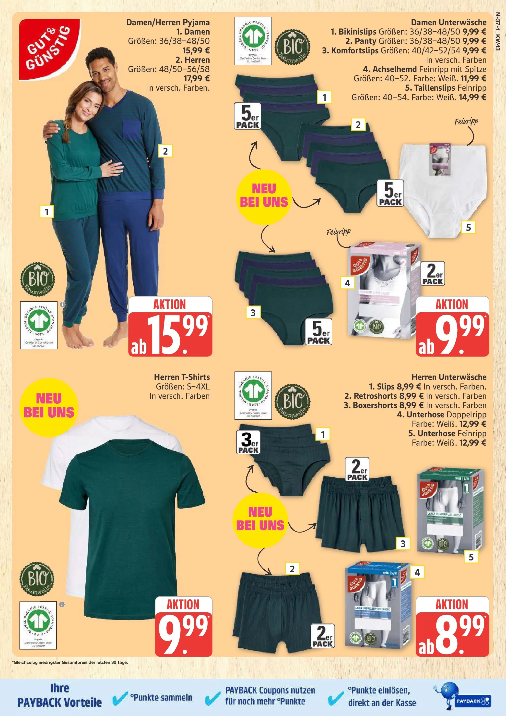 Marktkauf - Marktkauf: Wochenangebote (ab 19.10.2025) » Angebote online | Seite: 37 | Produkte: Unterwäsche, Pyjama
