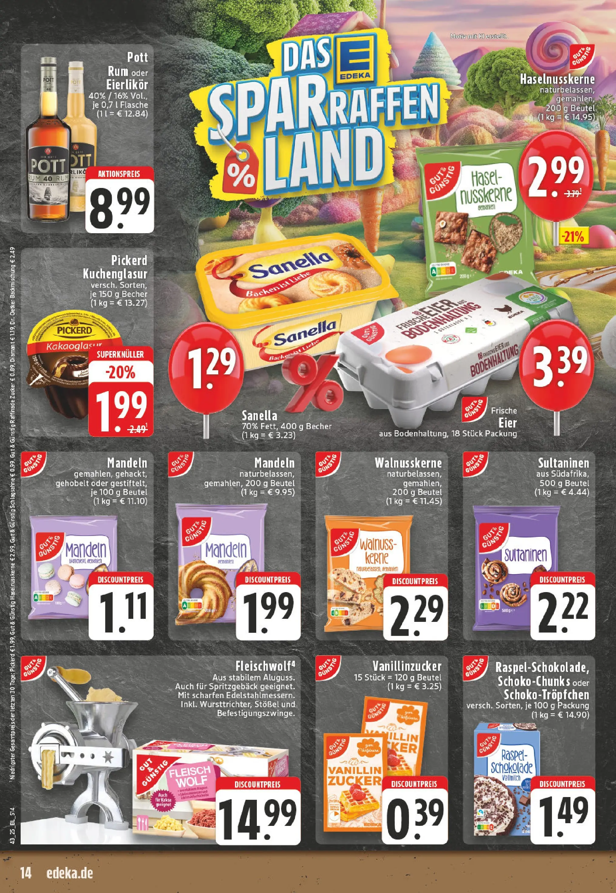 Edeka prospekt Solingen	 (ab 19.10.2025) » Angebote Online | Seite: 14 | Produkte: Schlagsahne, Schokolade, Zucker, Sanella