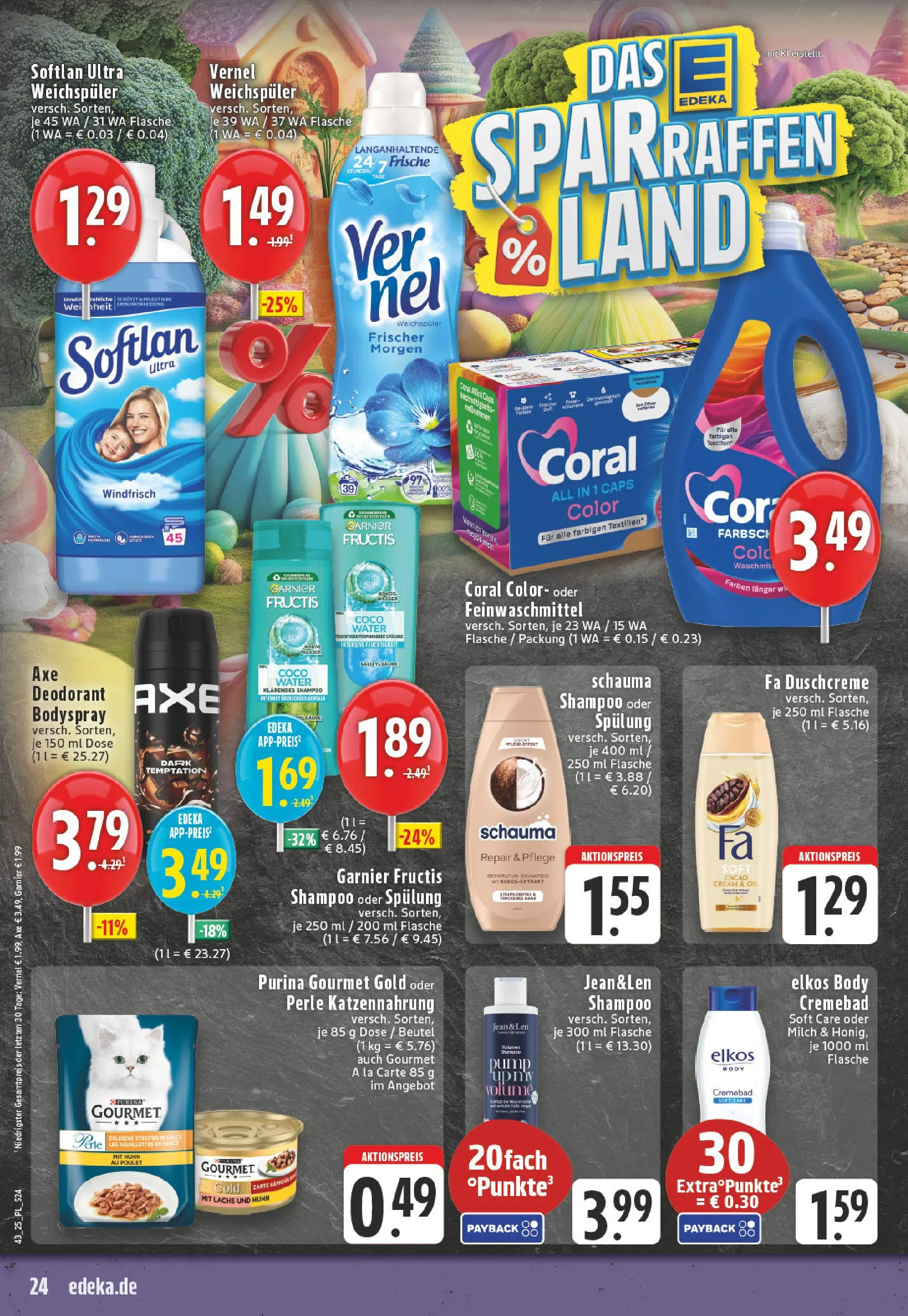 Edeka prospekt Bad Sassendorf	 (ab 19.10.2025) » Angebote Online | Seite: 24 | Produkte: Coral, Spülung, Deodorant, Weichspüler