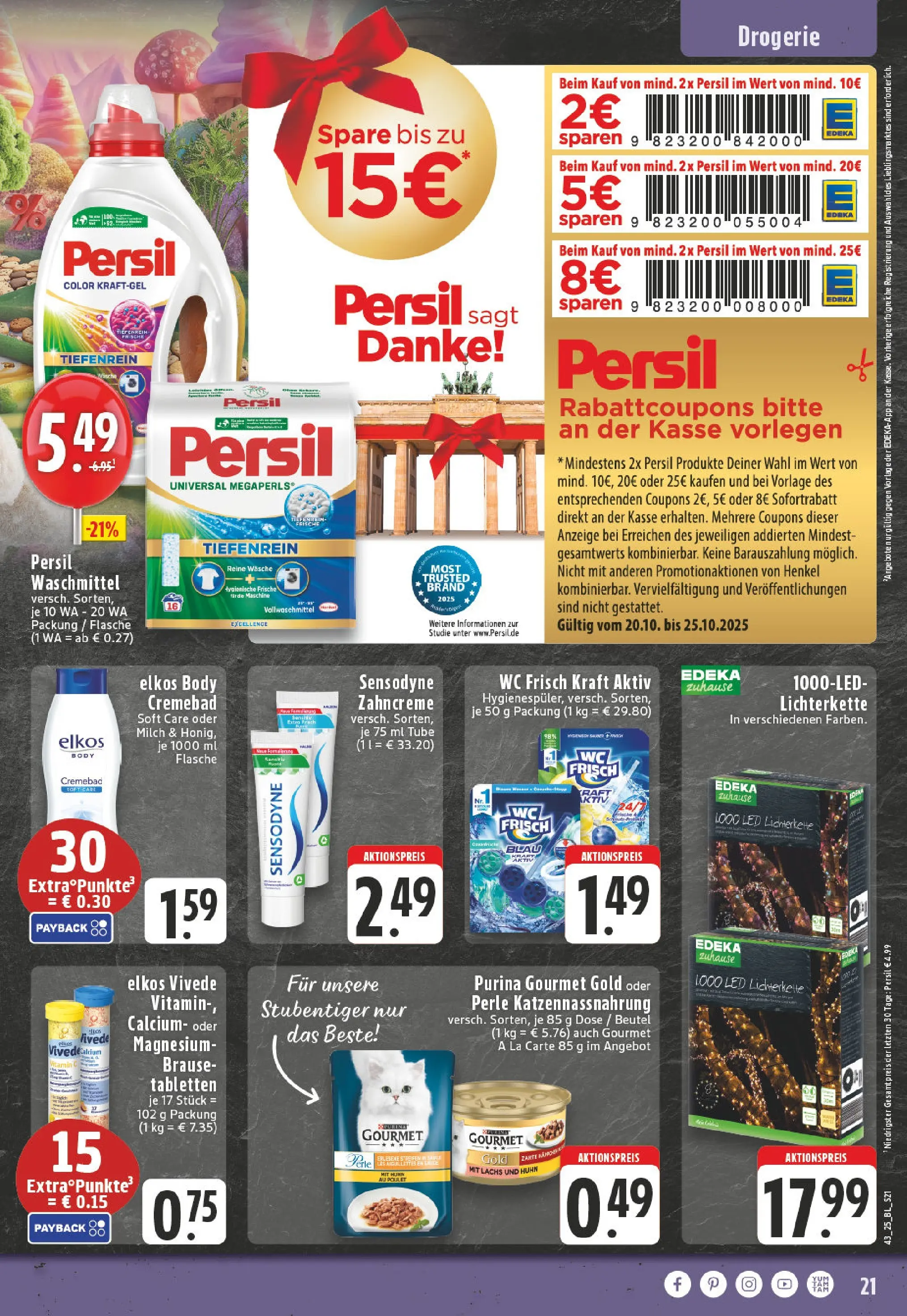 Edeka prospekt Solingen	 (ab 19.10.2025) » Angebote Online | Seite: 21 | Produkte: Lachs, Waschmittel, Body Cream, Persil