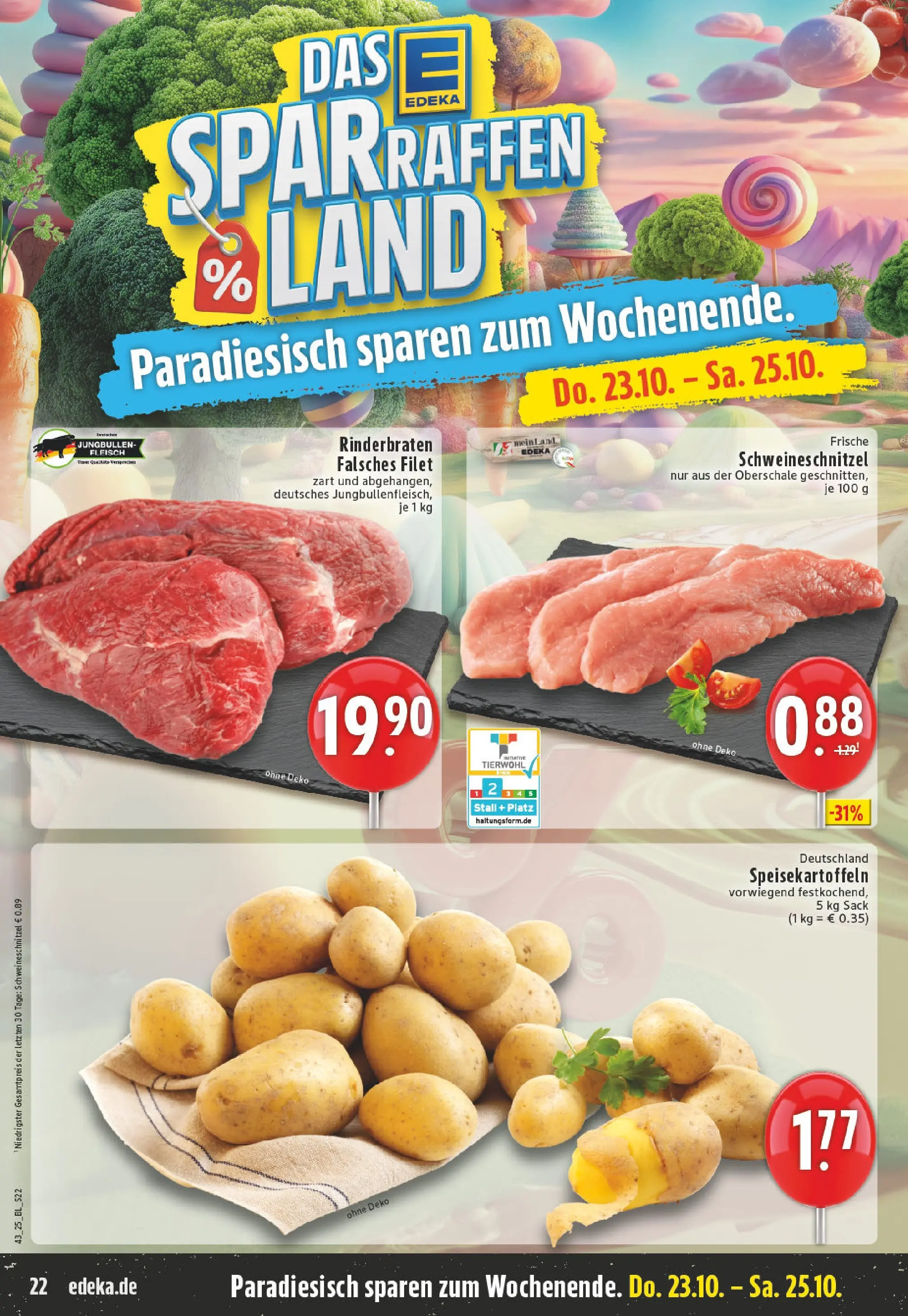 Edeka prospekt Solingen	 (ab 19.10.2025) » Angebote Online | Seite: 22 | Produkte: Rinderbraten, Fleisch