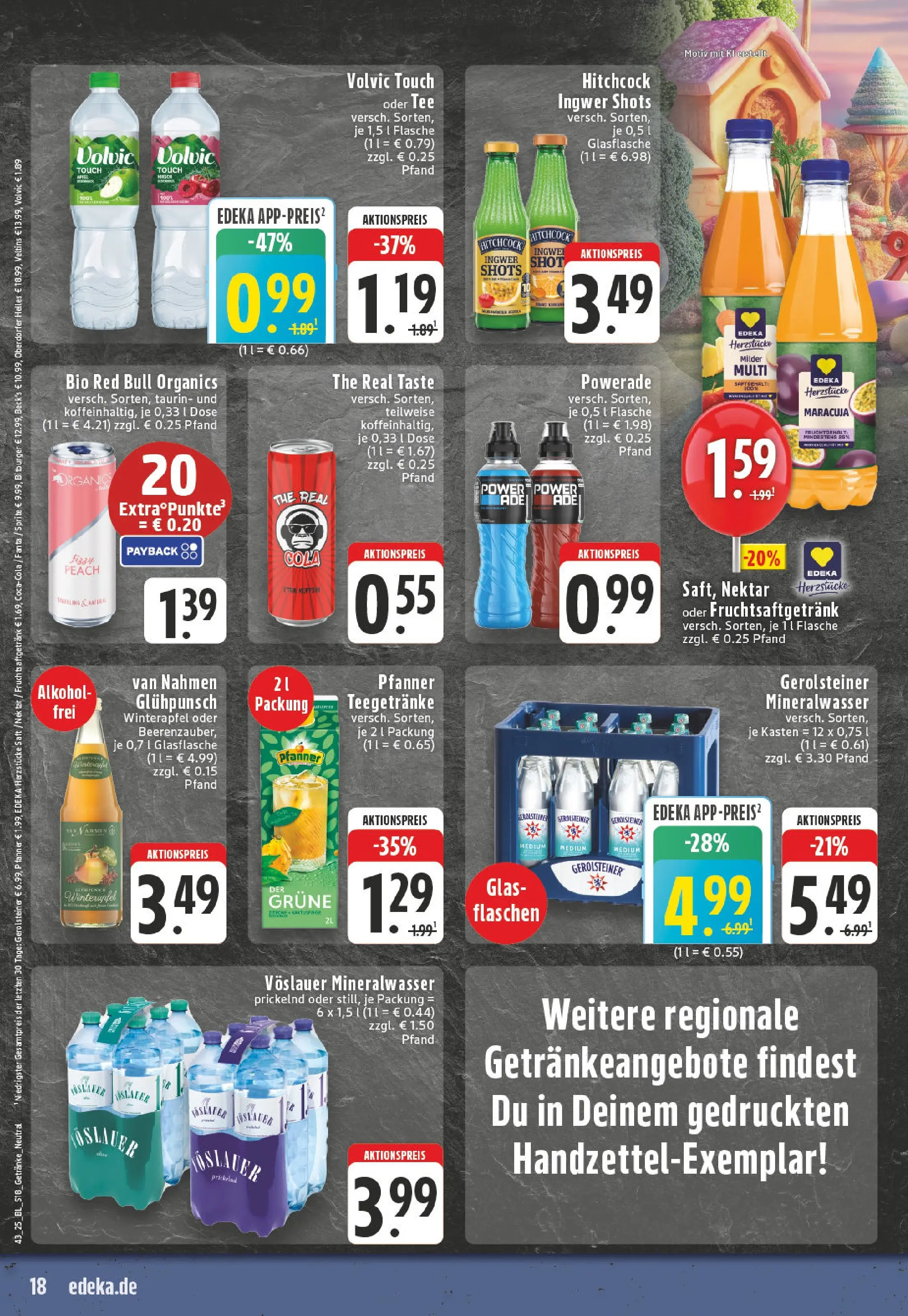 Edeka prospekt Winterberg-Zueschen	 (ab 19.10.2025) » Angebote Online | Seite: 18 | Produkte: Bitburger, Cola, Powerade, Tee