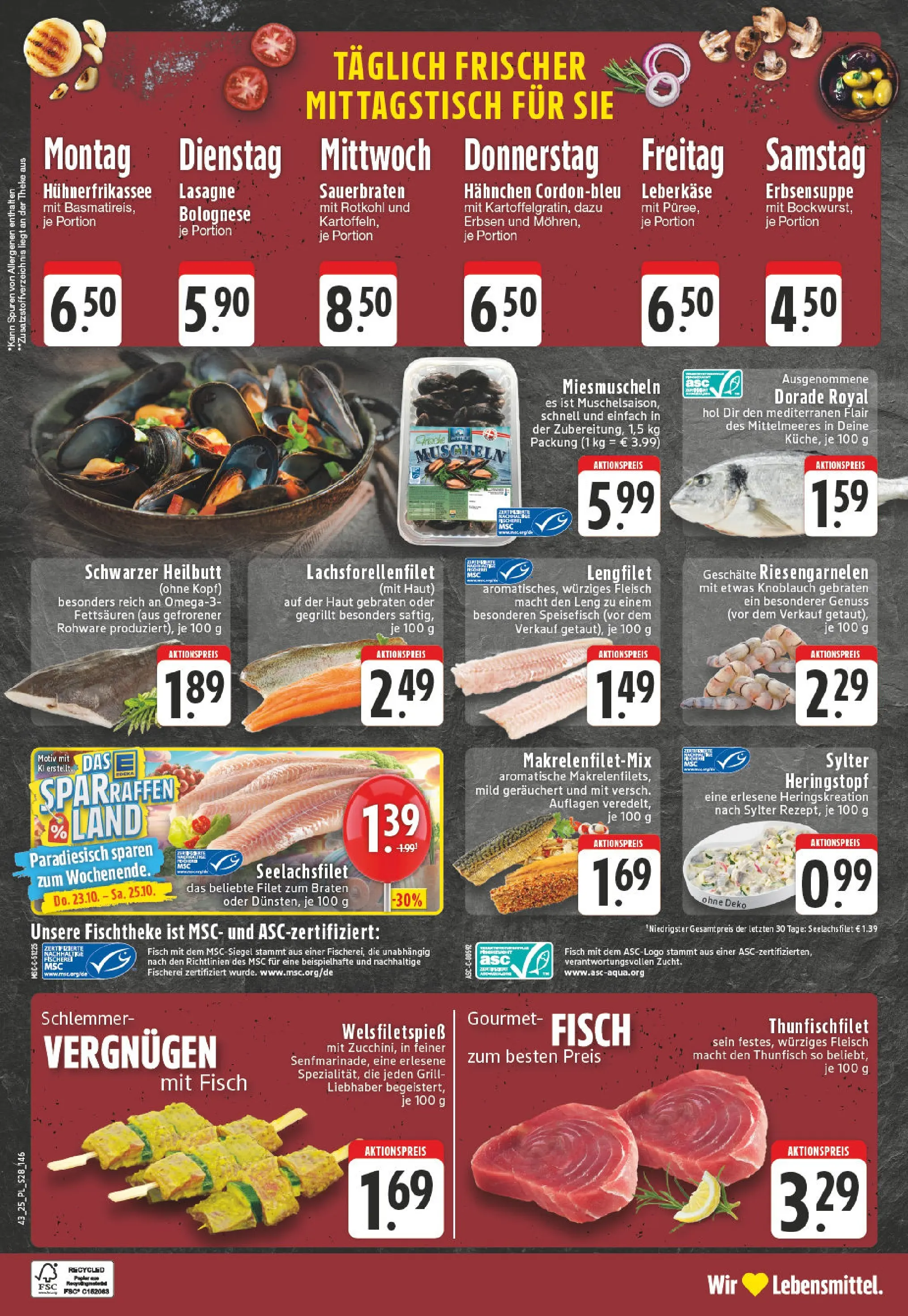 Edeka prospekt Dinslaken	 (ab 19.10.2025) » Angebote Online | Seite: 28 | Produkte: Hahnchen, Rotkohl, Fisch, Kartoffeln
