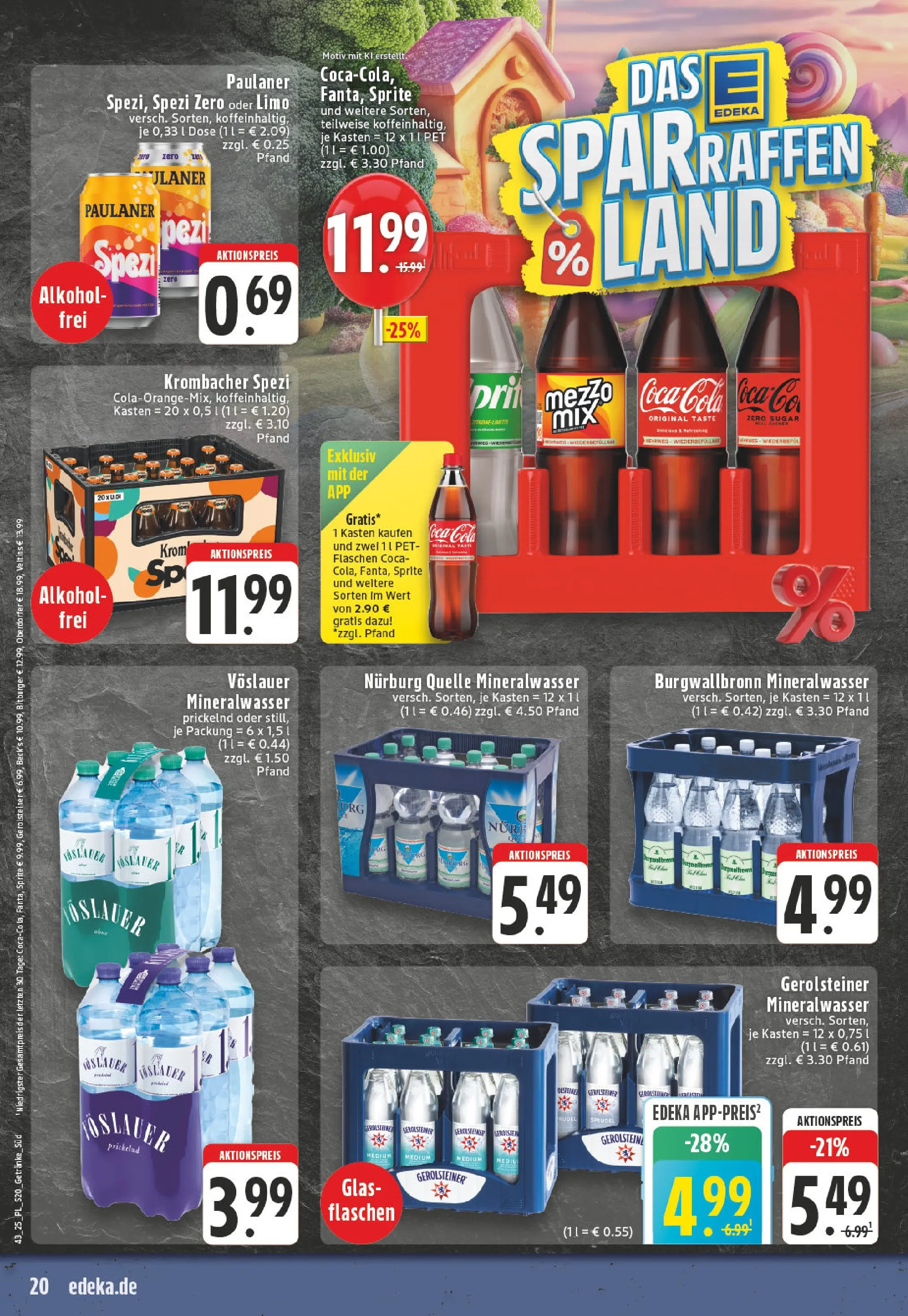 Edeka prospekt Bornheim	 (ab 19.10.2025) » Angebote Online | Seite: 20 | Produkte: Sprite, Cola, Krombacher, Veltins