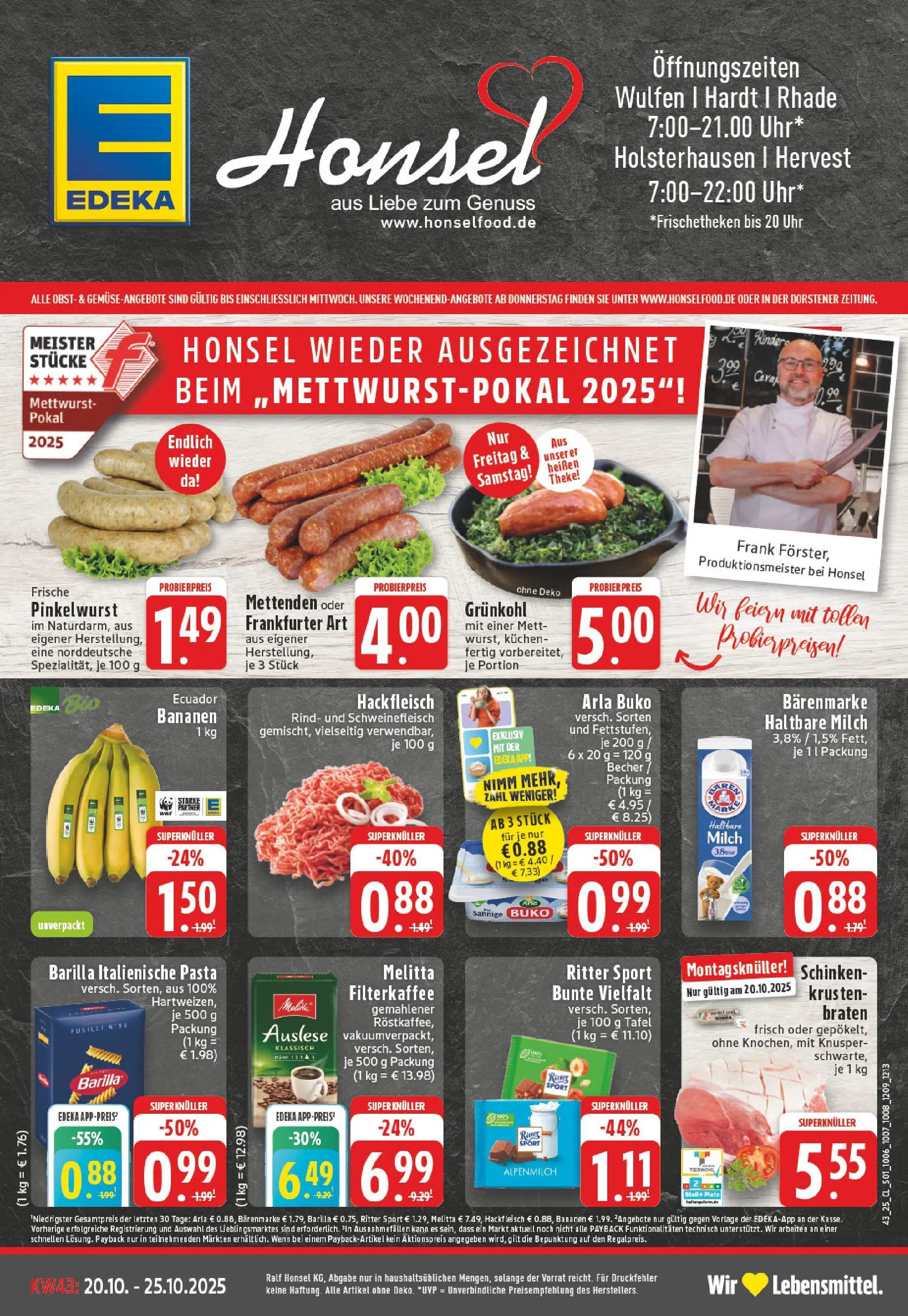 Edeka prospekt Dorsten	 (ab 19.10.2025) » Angebote Online | Seite: 1 | Produkte: Melitta, Barilla, Kuchen, Hackfleisch