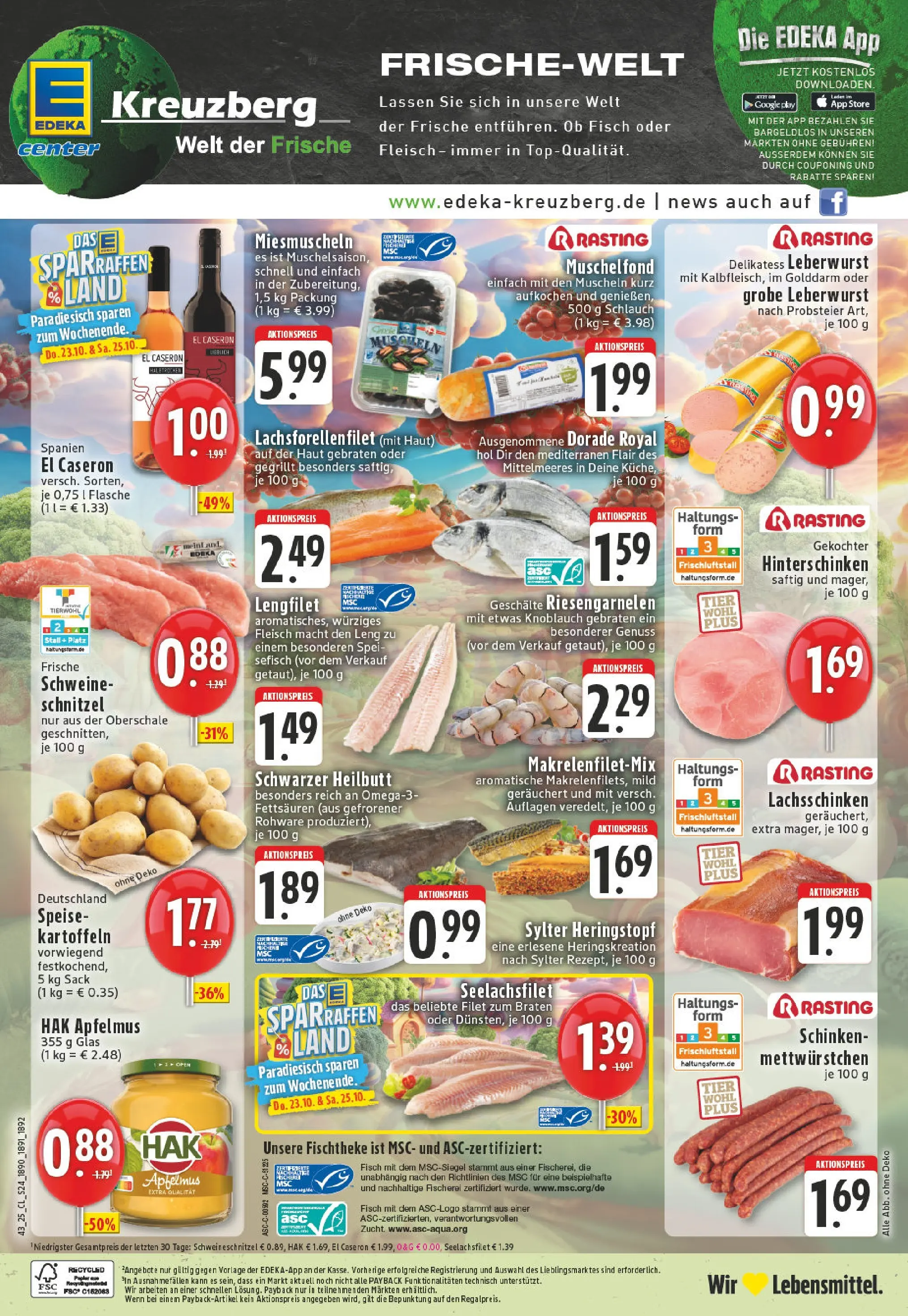 Edeka prospekt Koblenz	 (ab 19.10.2025) » Angebote Online | Seite: 24 | Produkte: Apple, Kartoffeln, Schinken, Fleisch