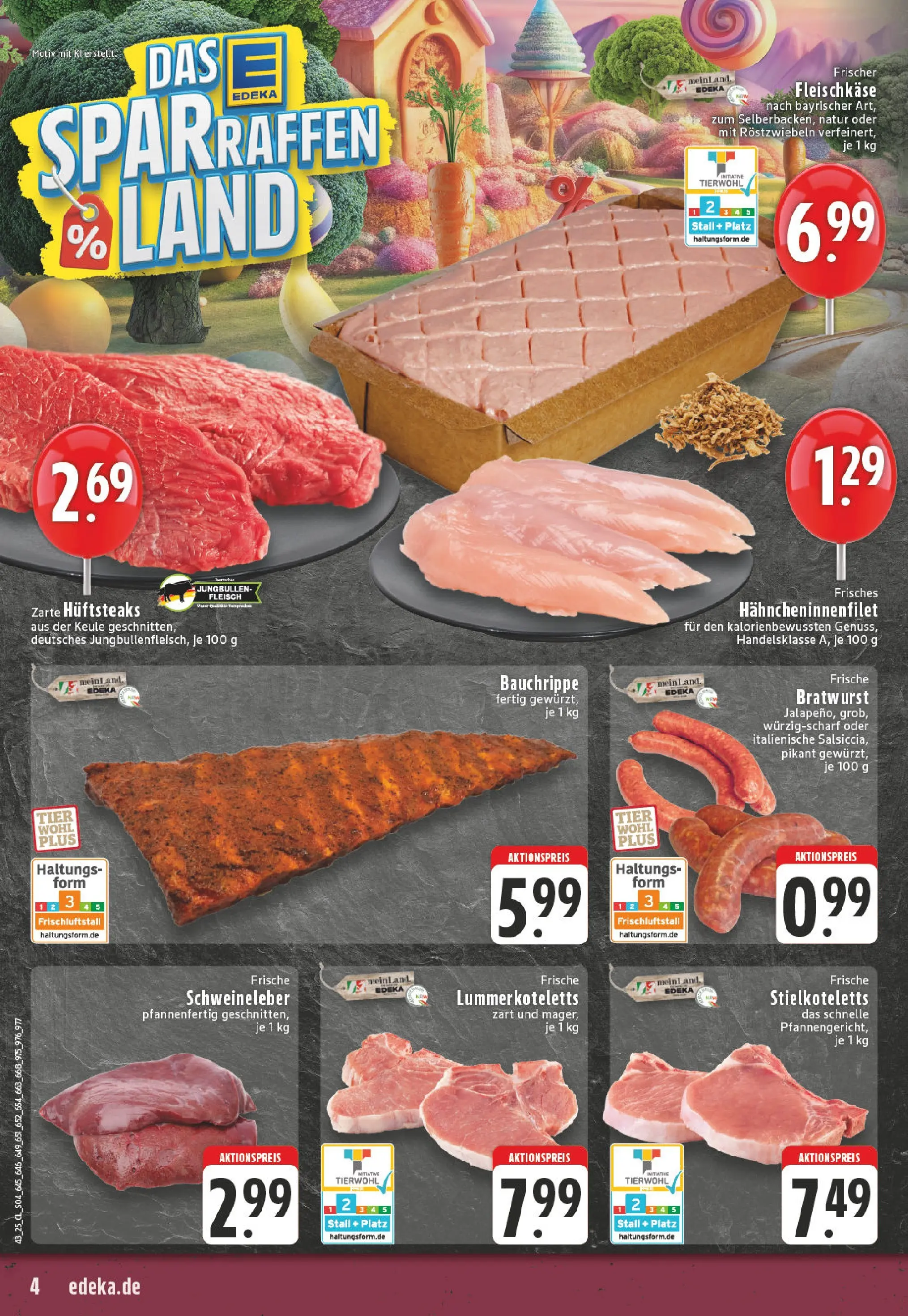 Edeka prospekt Düsseldorf - Bilk	 (ab 20.10.2025) » Angebote Online | Seite: 4 | Produkte: Bratwurst, Steak, Fleisch