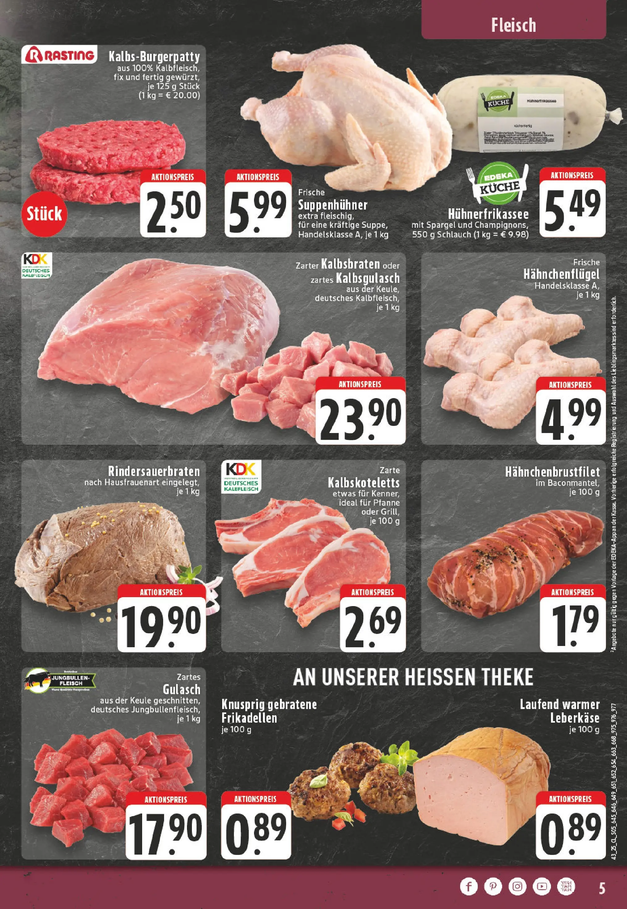 Edeka prospekt Düsseldorf - Bilk	 (ab 20.10.2025) » Angebote Online | Seite: 5 | Produkte: Theke, Küche, Fleisch, Leberkase