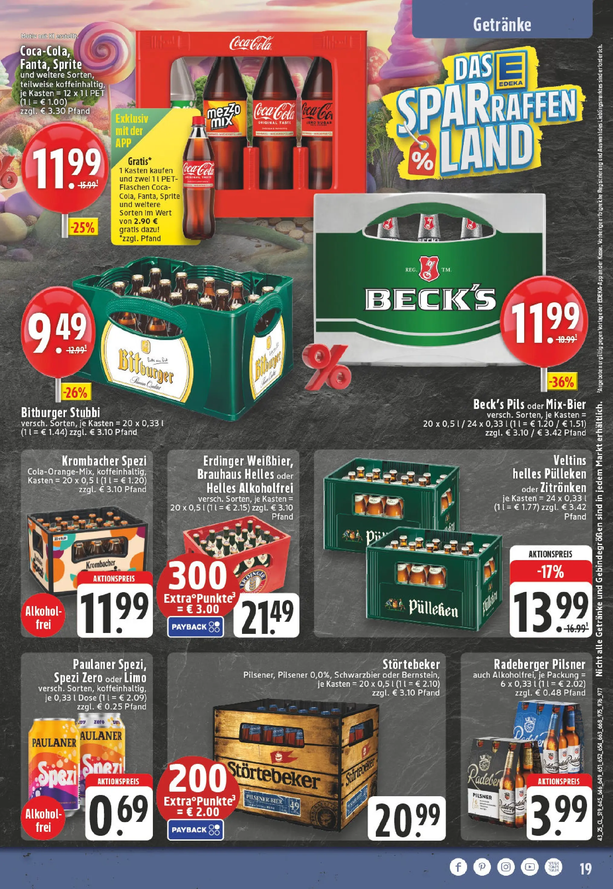 Edeka prospekt Düsseldorf - Bilk	 (ab 20.10.2025) » Angebote Online | Seite: 19 | Produkte: Erdinger, Pils, Krombacher, Radeberger pilsner