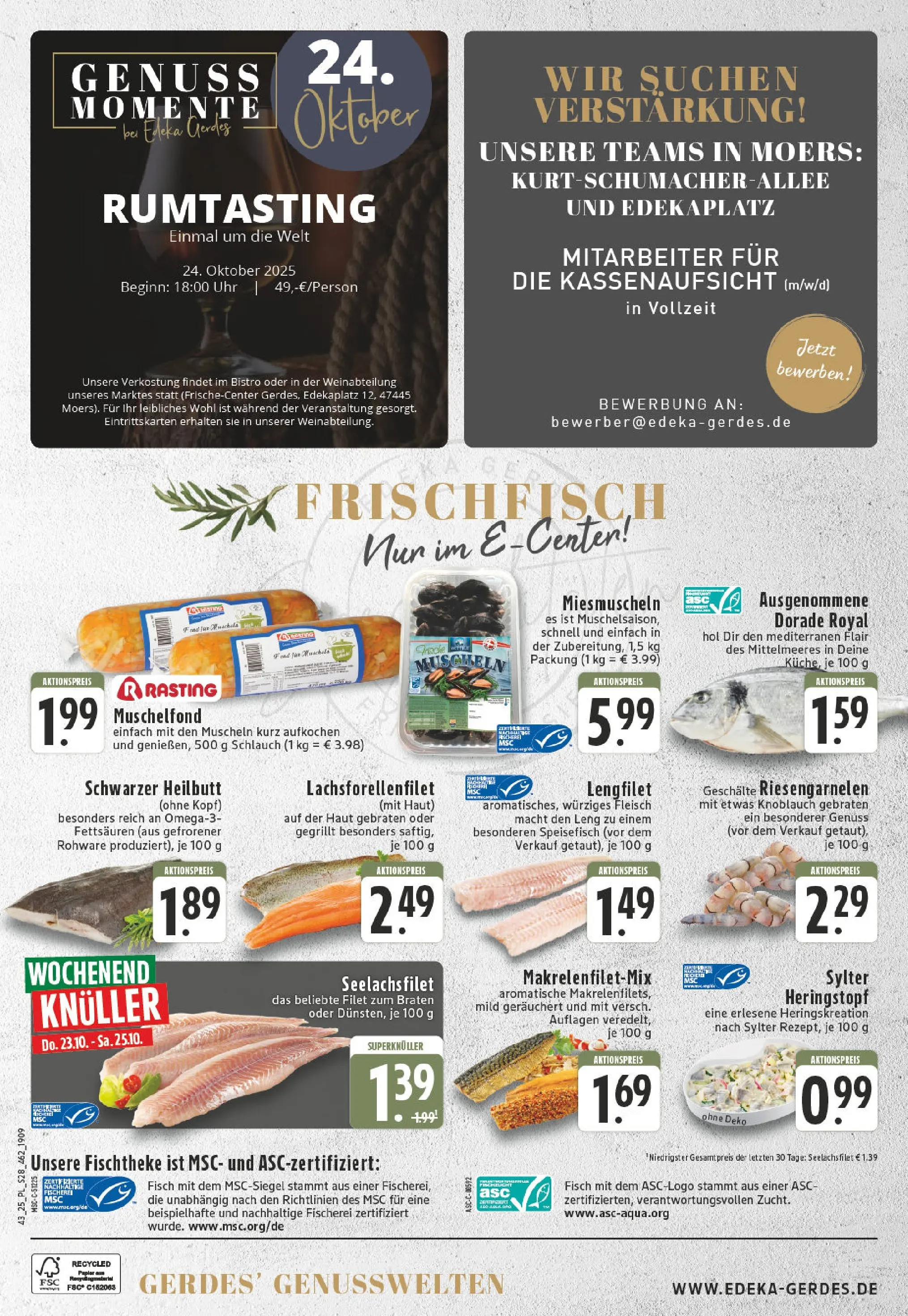 Edeka prospekt Moers-Rheinkamp	 (ab 19.10.2025) » Angebote Online | Seite: 28 | Produkte: Dorade, Fisch, Knoblauch, Fleisch