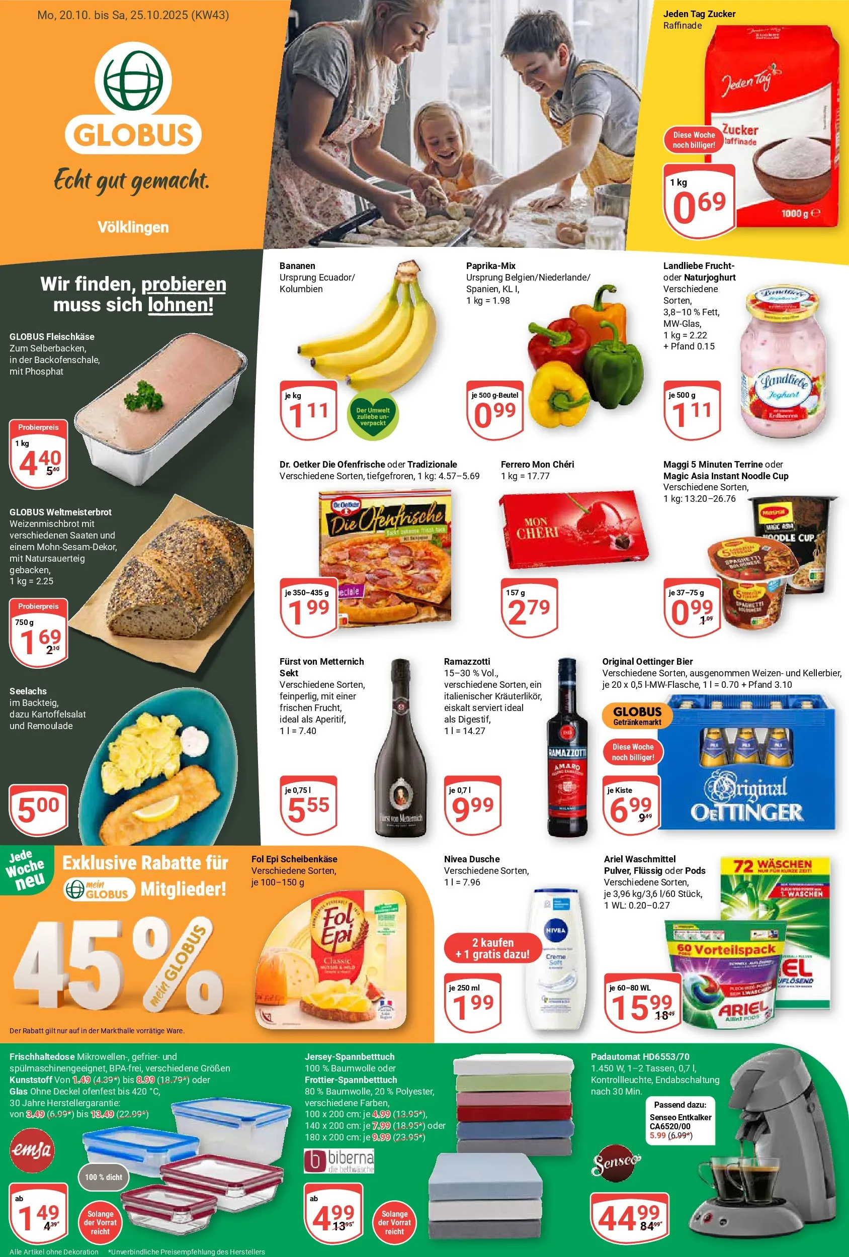 Globus prospekt Völklingen	 (ab 19.10.2025) » Angebote online | Seite: 5 | Produkte: Ofenfrische, Creme, Maggi 5 minuten terrine, Mon cheri