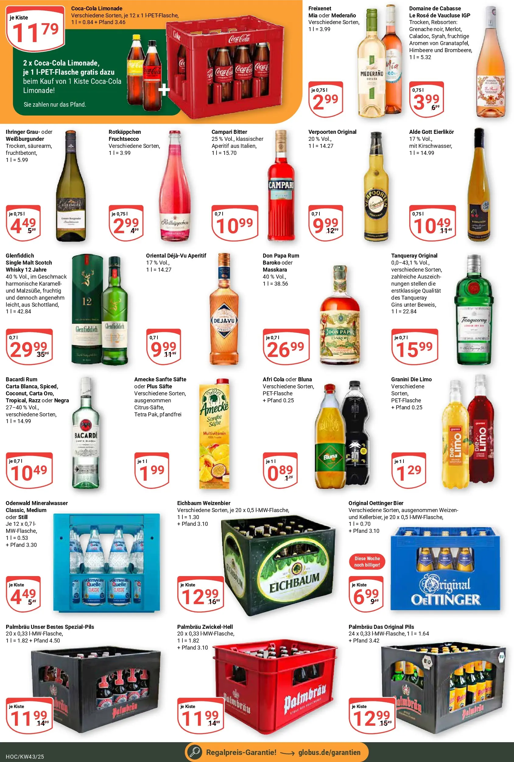 Globus prospekt Hockenheim	 (ab 19.10.2025) » Angebote online | Seite: 3 | Produkte: Cola, Pils, Oettinger, Mineralwasser