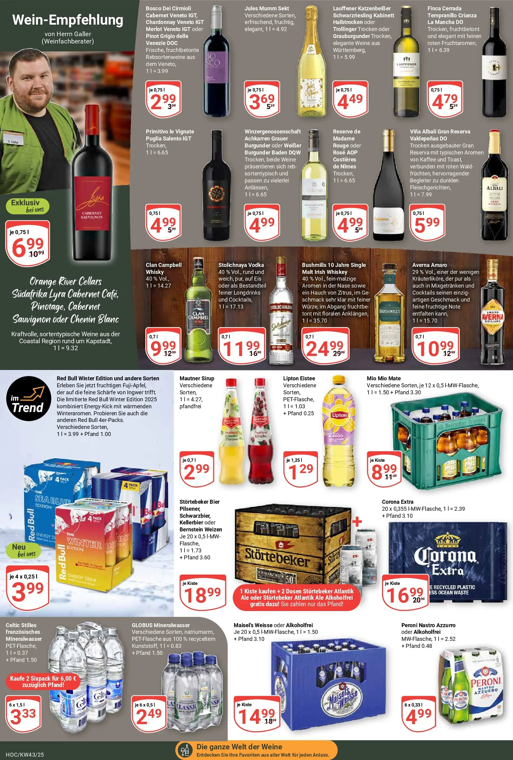 Globus prospekt Hockenheim	 (ab 19.10.2025) » Angebote online | Seite: 18 | Produkte: Whisky, Mumm sekt, Red bull, Jules mumm