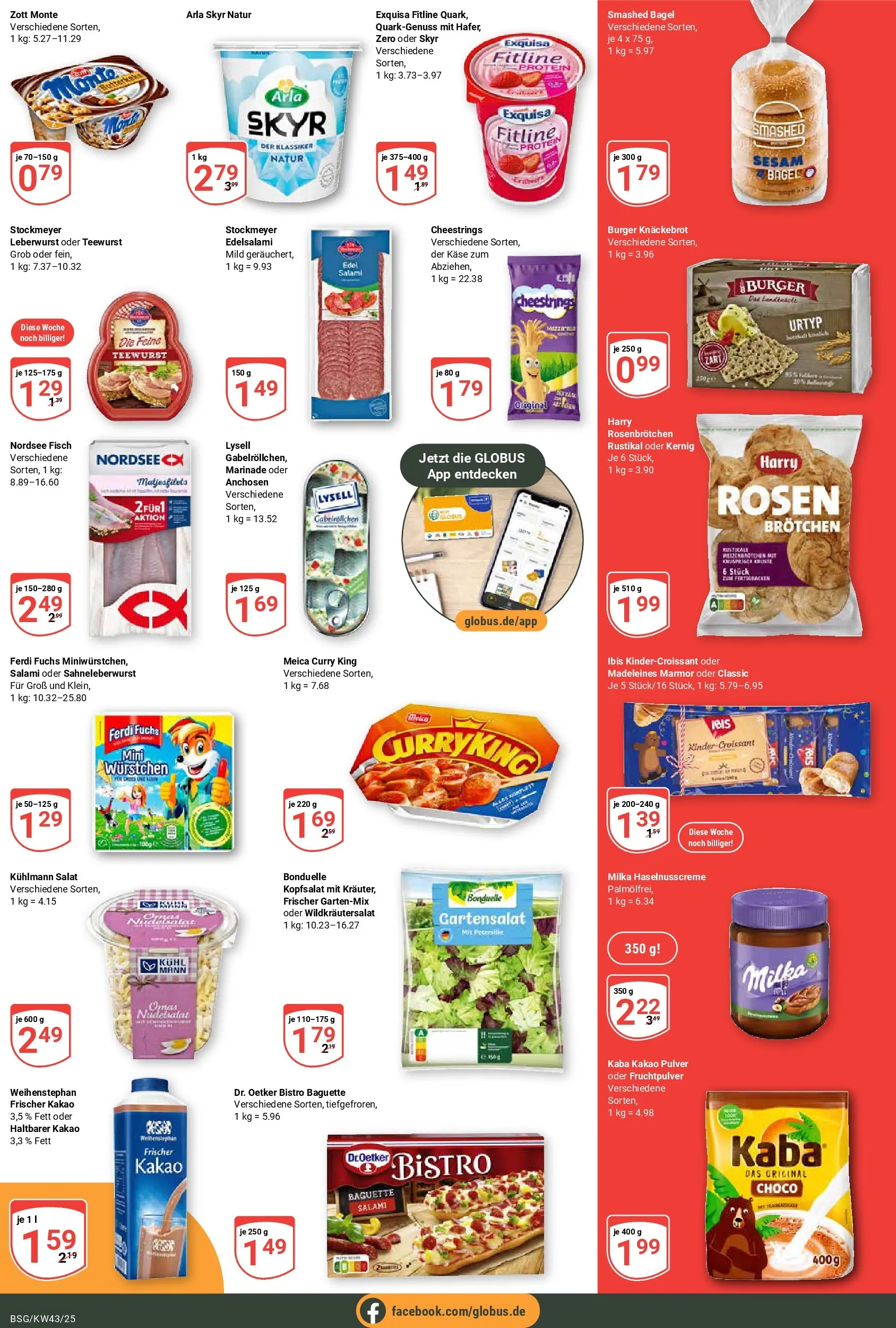 Globus prospekt Braunschweig	 (ab 19.10.2025) » Angebote online | Seite: 3 | Produkte: Käse, Baguette, Milka, Arla skyr