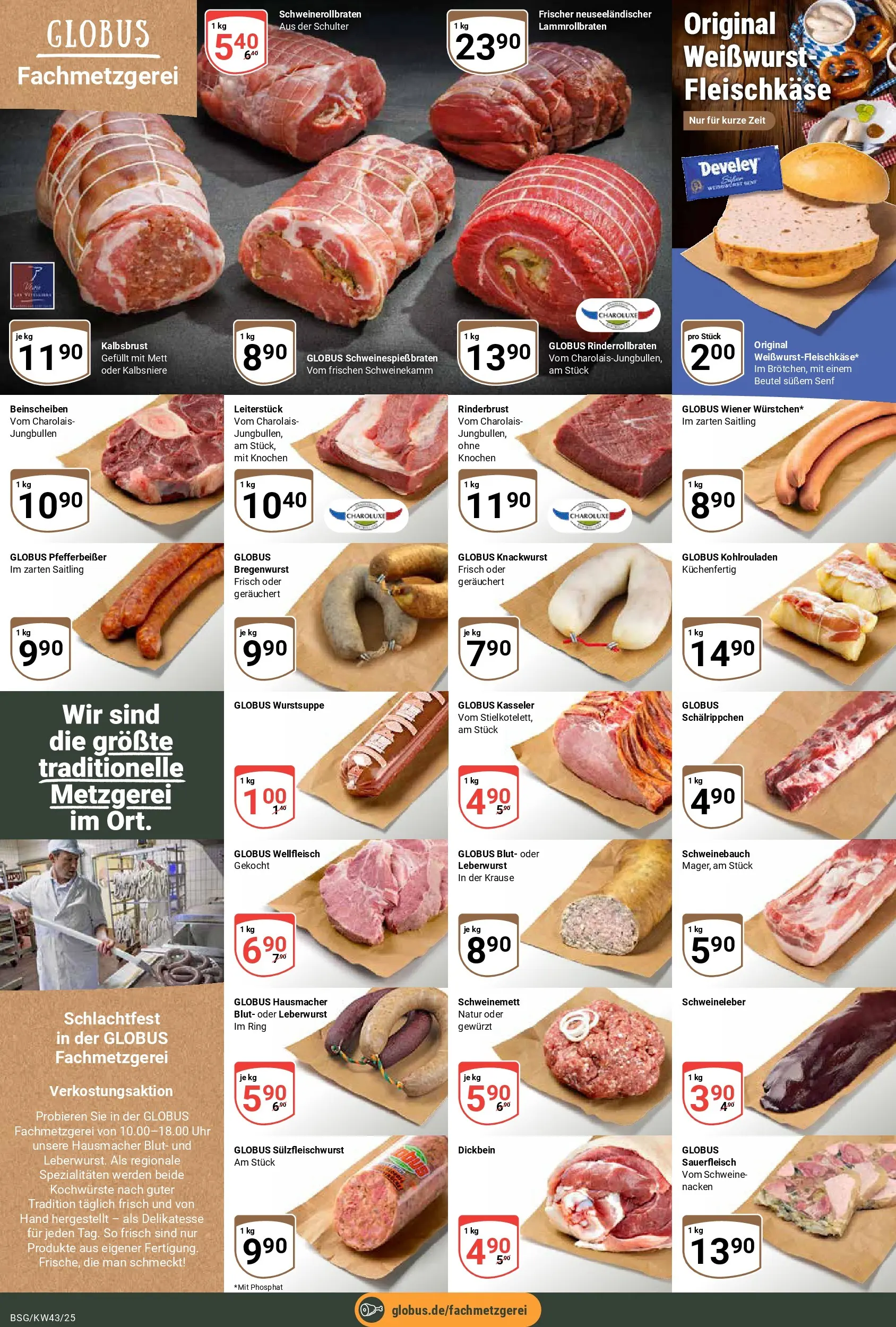 Globus prospekt Braunschweig	 (ab 19.10.2025) » Angebote online | Seite: 10 | Produkte: Schweinebauch, Weißwurst, Uhr