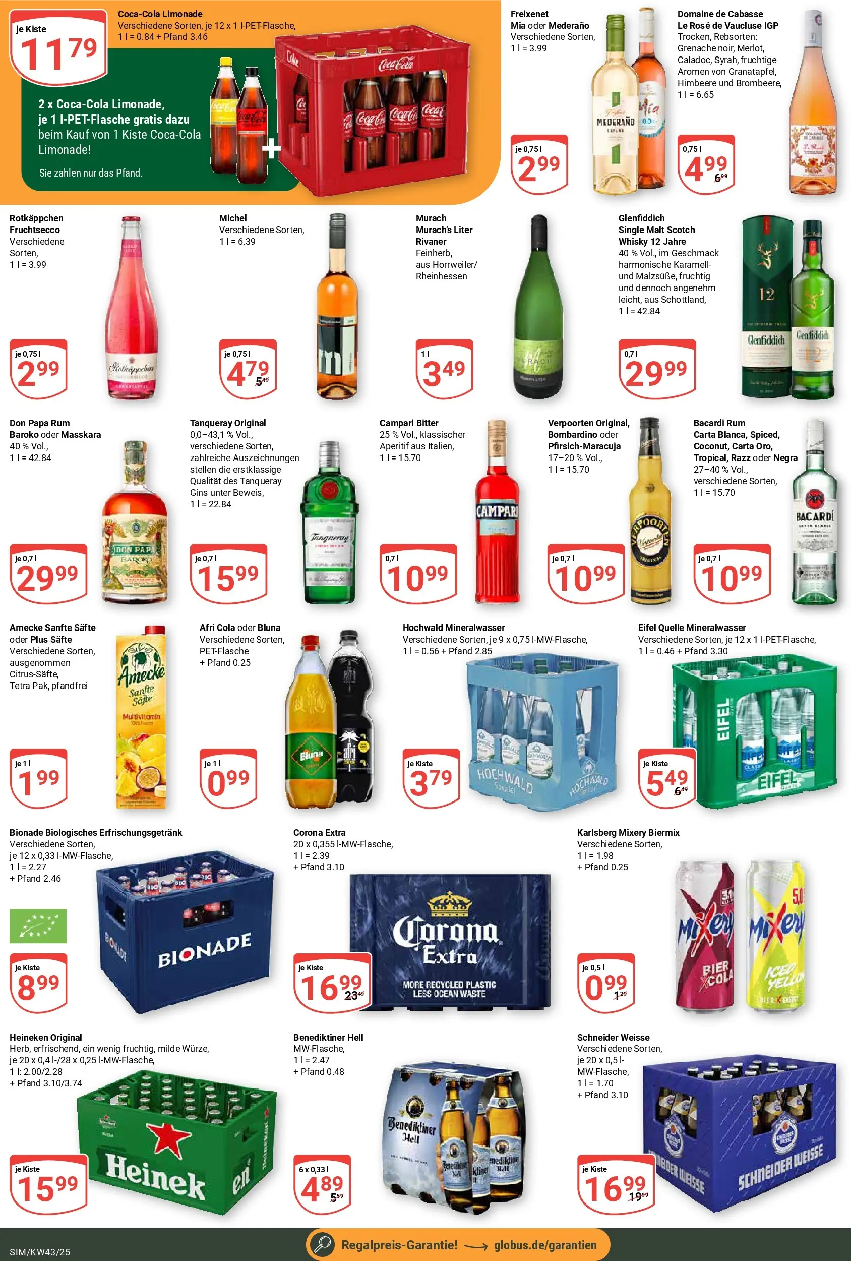 Globus prospekt Simmern	 (ab 19.10.2025) » Angebote online | Seite: 3 | Produkte: Bier, Campari, Bionade, Mineralwasser