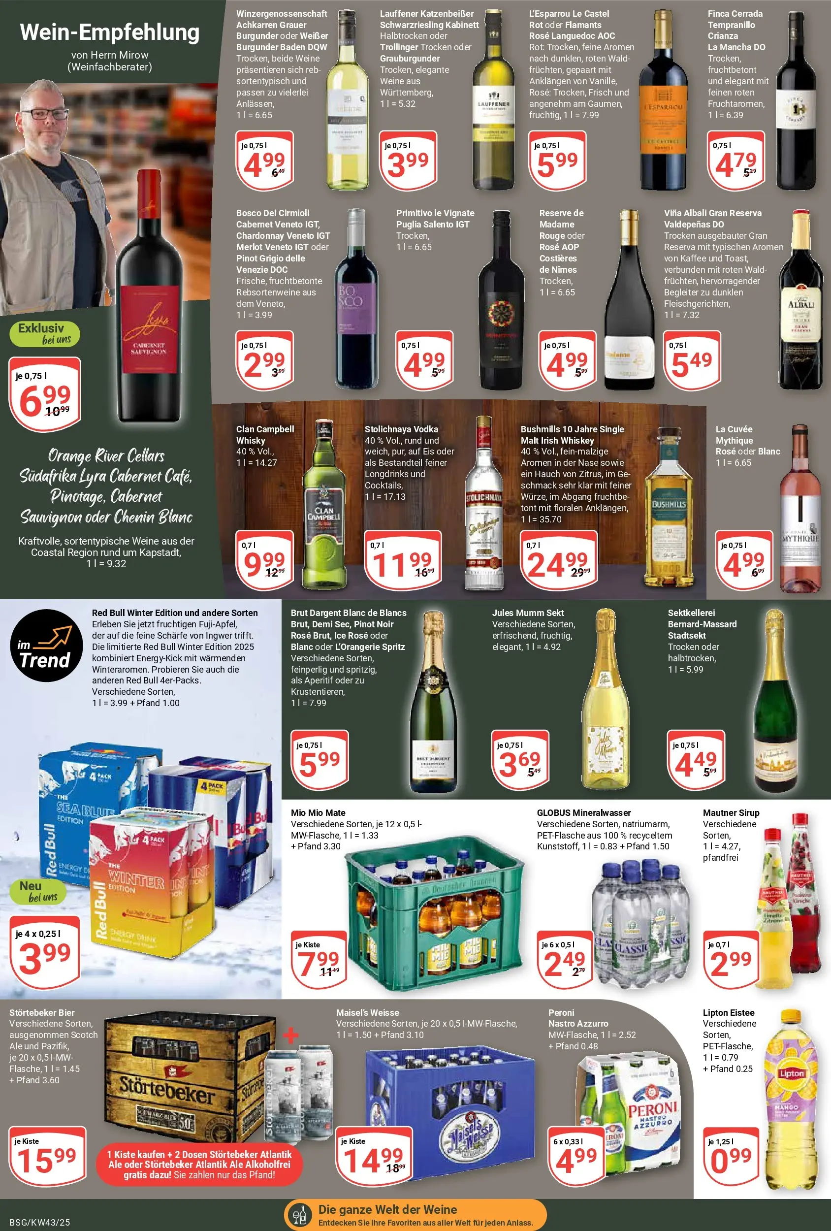Globus prospekt Braunschweig	 (ab 19.10.2025) » Angebote online | Seite: 20 | Produkte: Red bull, Sirup, Mineralwasser, Eis